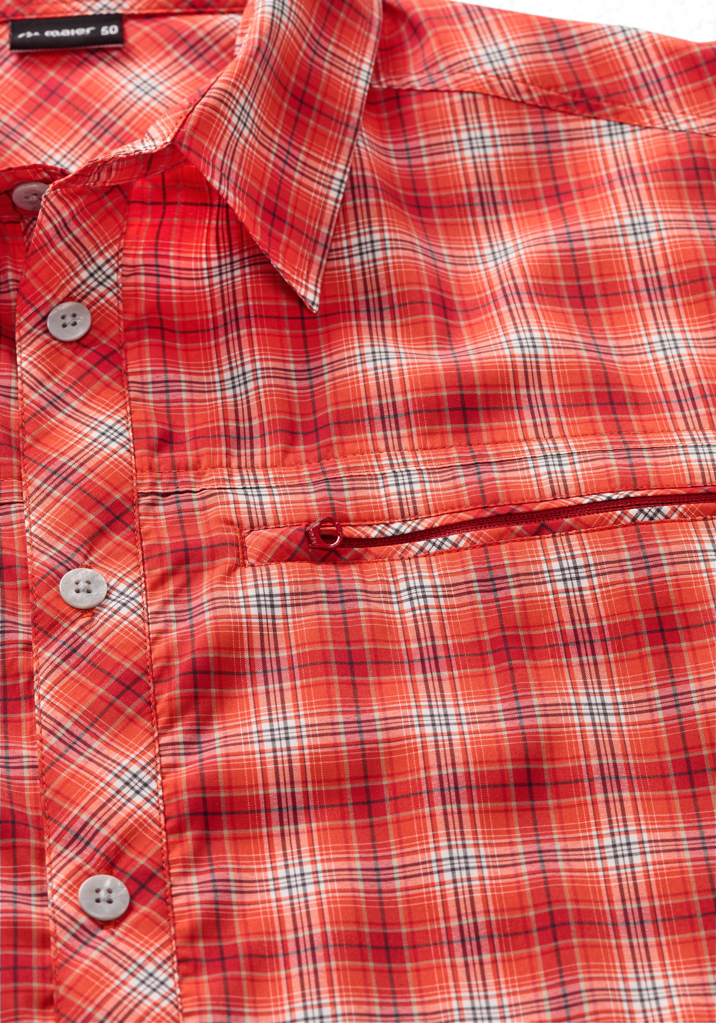 Maier Sports Outdooroverhemd Kasen S/S M korte mouwen heren overhemd, ademend wandeloverhemd, ruitoverhemd