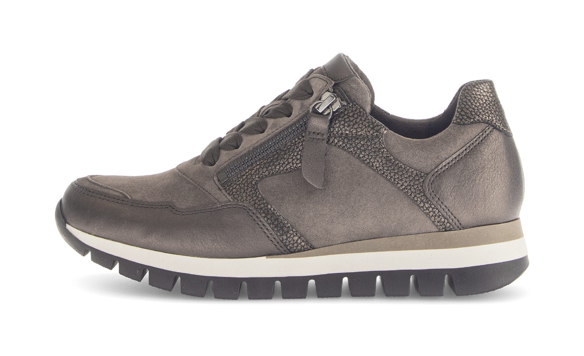 Gabor Sneakers met sleehak Turijn , vrijetijdsschoen, halfschoen, veterschoen met comfortbreedte h (=zeer breed)