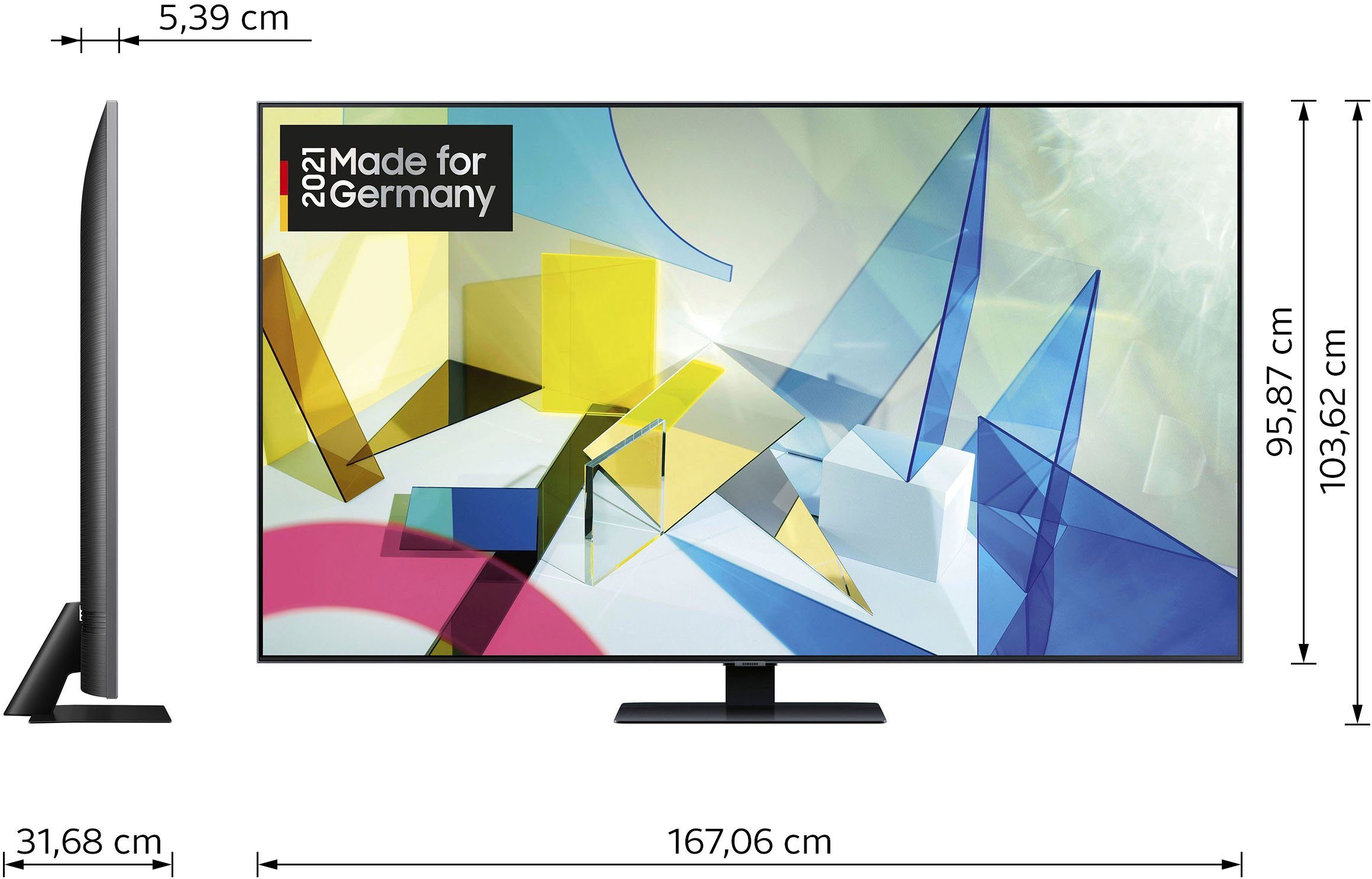 Samsung QLED-TV GQ75Q80TGT, 189 cm / 75", 4K Ultra HD, Smart TV, Quantum HDR 1500,Quantum Processor 4K,Direct Full Array