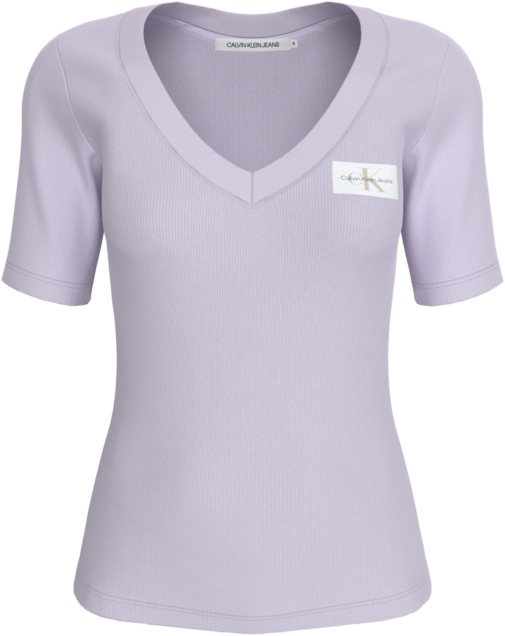 Calvin Klein T-shirt WOVEN LABEL RIB V-NECK TEE