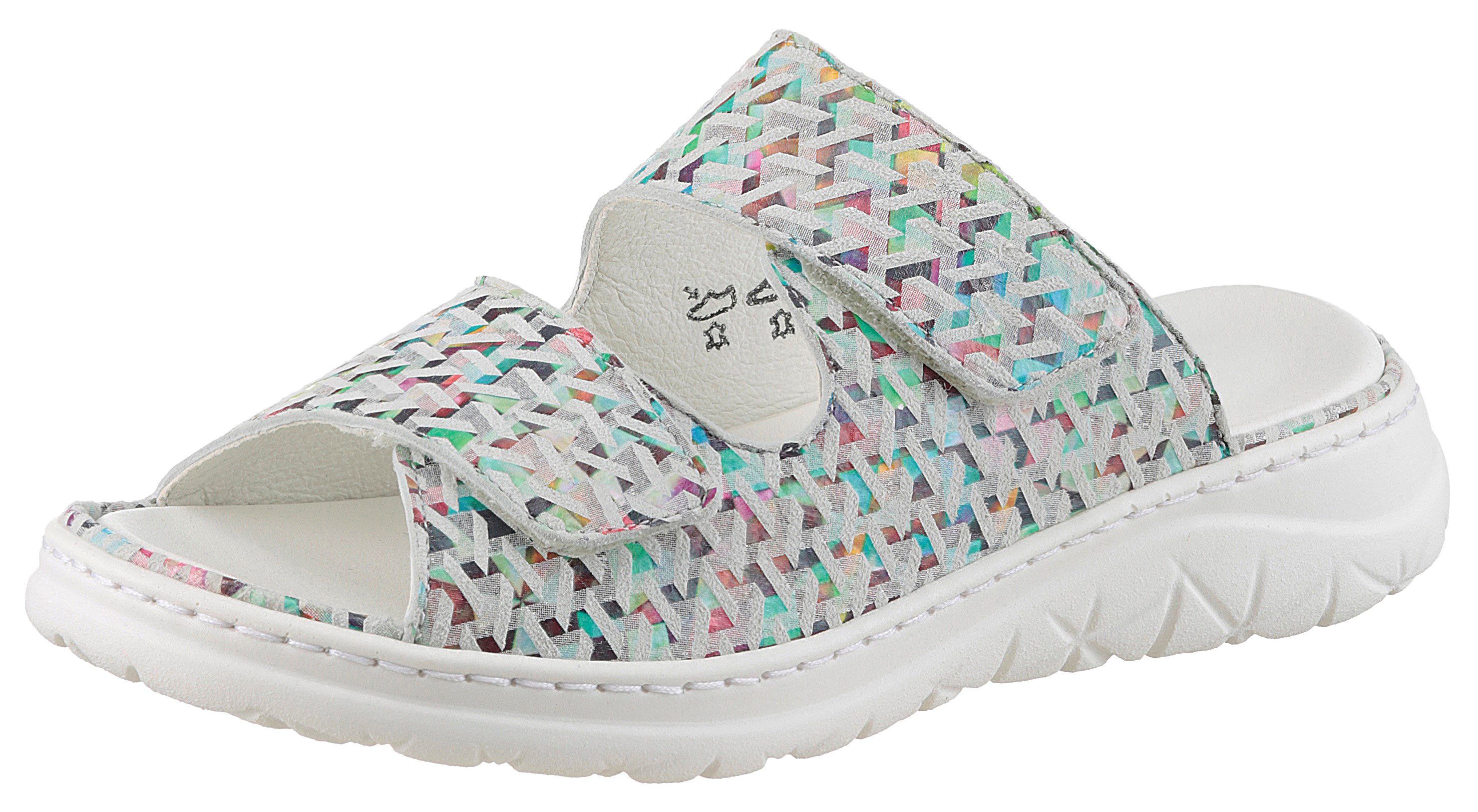 Waldläufer Slippers H-JOLINE Zomerschoen, comfortabele schoen, huisschoen met klittenbandsluitingen, H-breedte dames sandaaltjes maat 4,5 (37,5) grijs
