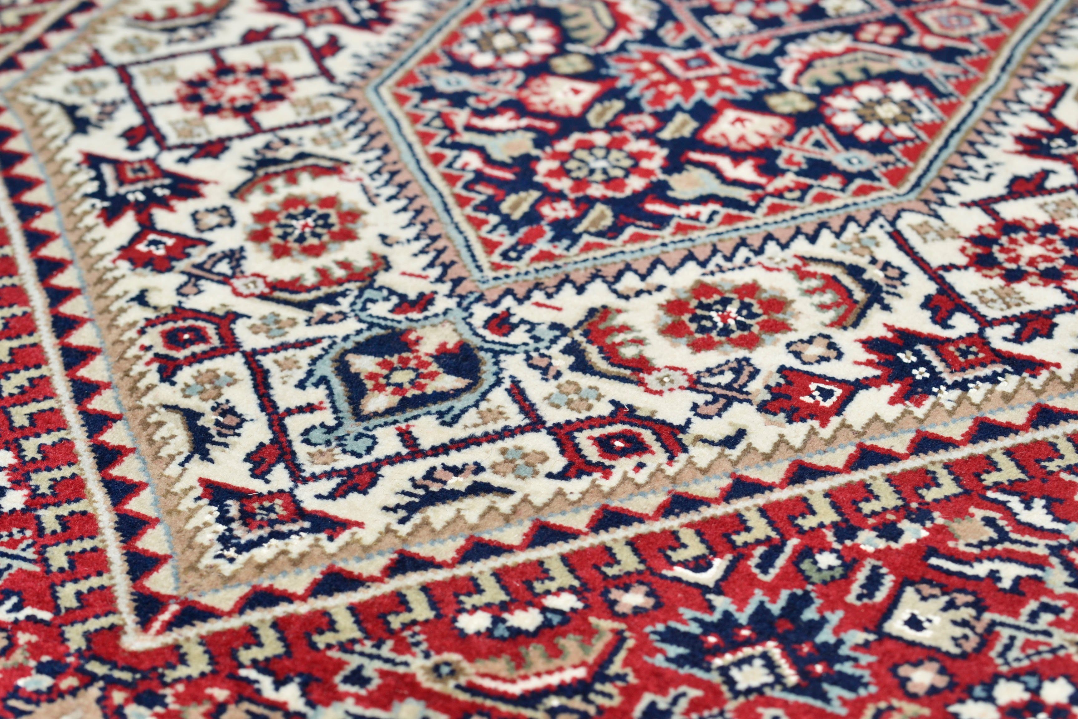 THEKO Oosters tapijt Meraj Silk Touch Bidjar Pool van 20% zijde, met de hand geknoopt, met franje
