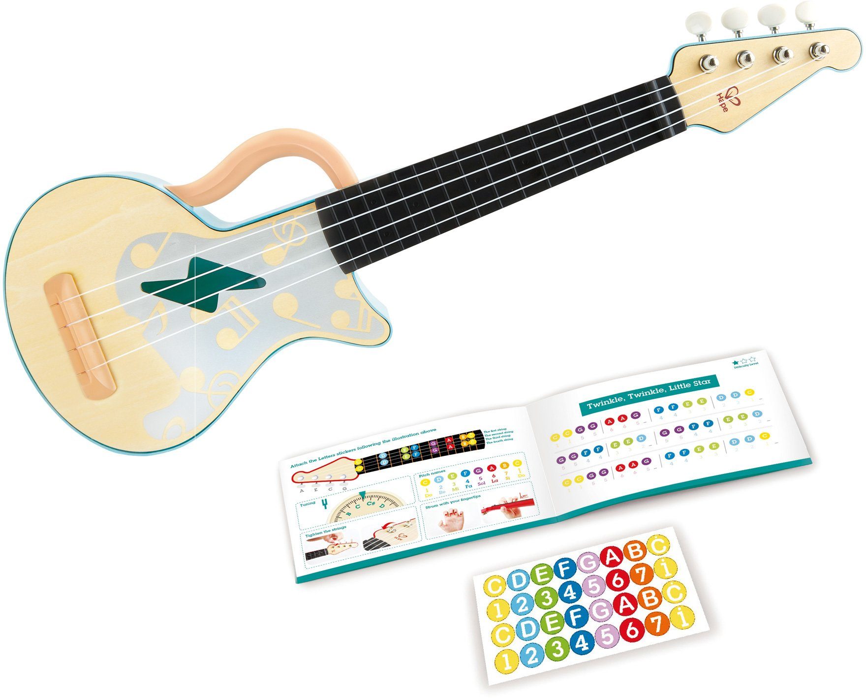 Hape Speelgoed-muziekinstrument Rock 'n roll oefenukulele