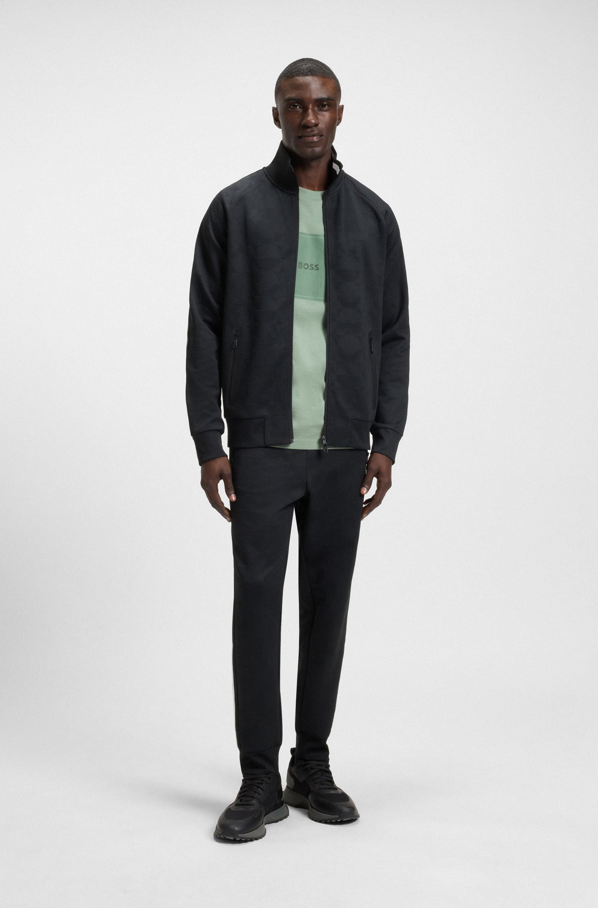 BOSS GREEN T-shirt Tee Logo Rib met grote print