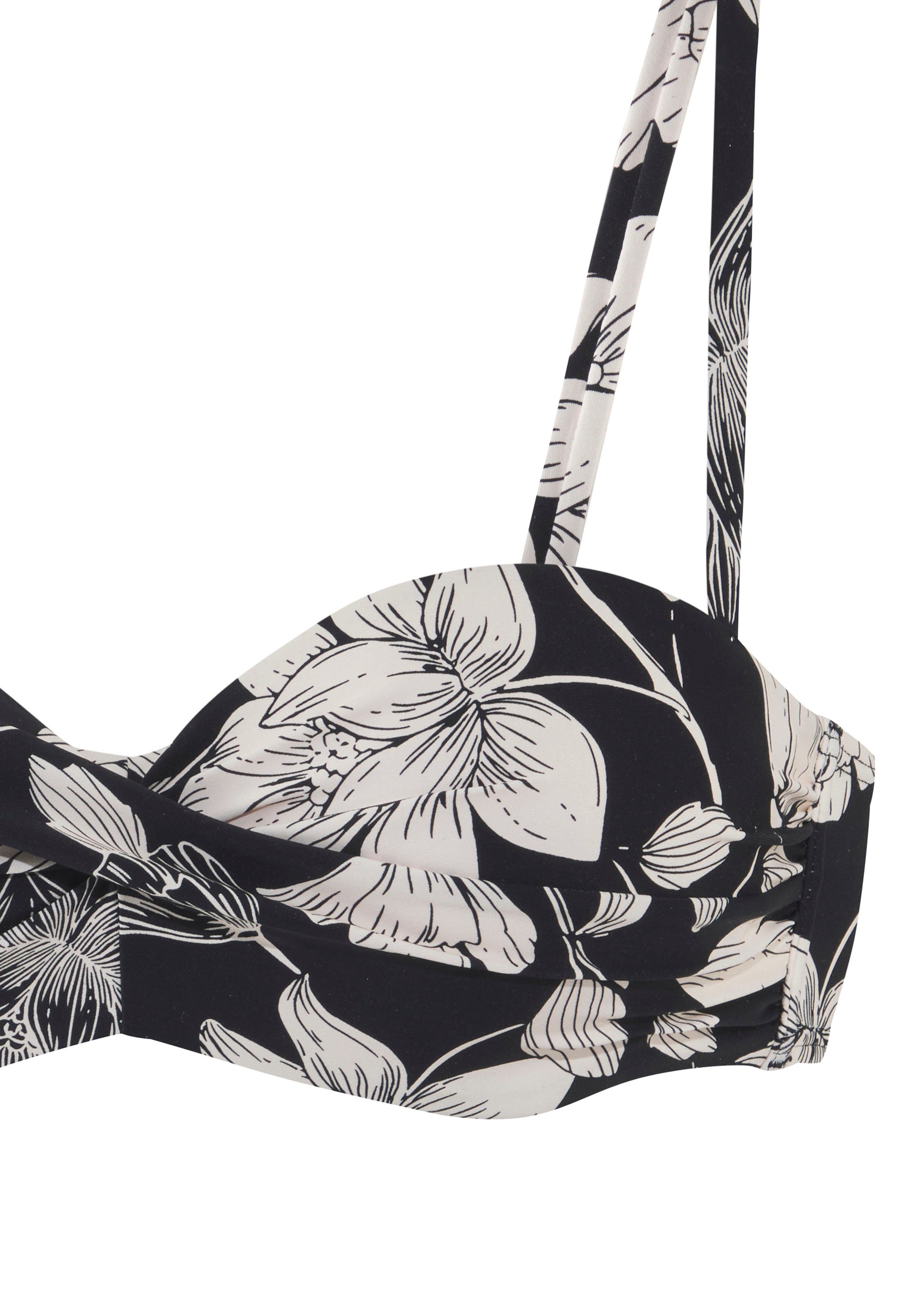 s.Oliver RED LABEL Beachwear Beugelbandeau bikinitop Lady met een bloemmotief