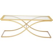 guido maria kretschmer homeliving salontafel ballum met chic metalen frame en glasplaat, breedte 120 cm geel