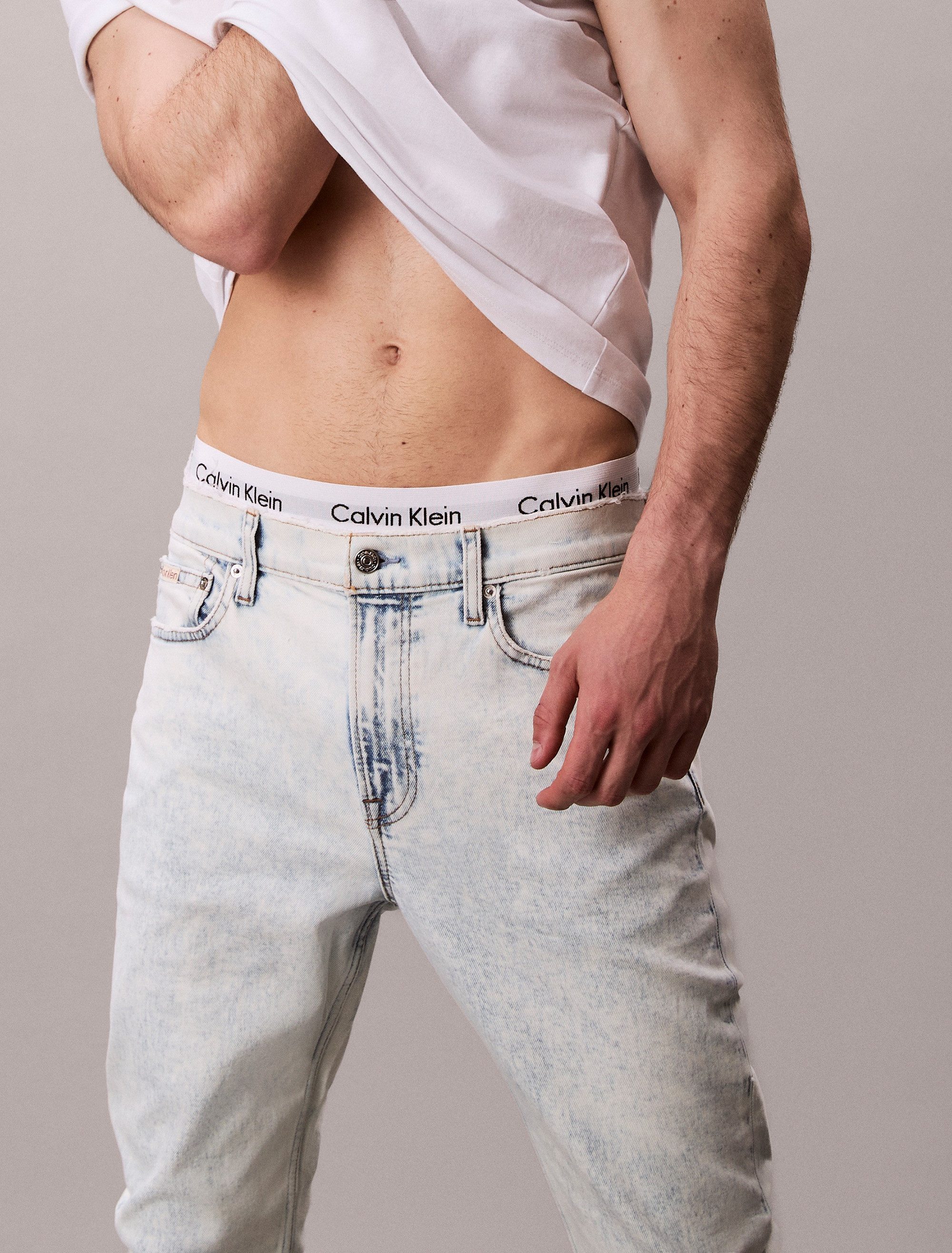 Calvin Klein Slim fit jeans SLM TPR Met riemlussen