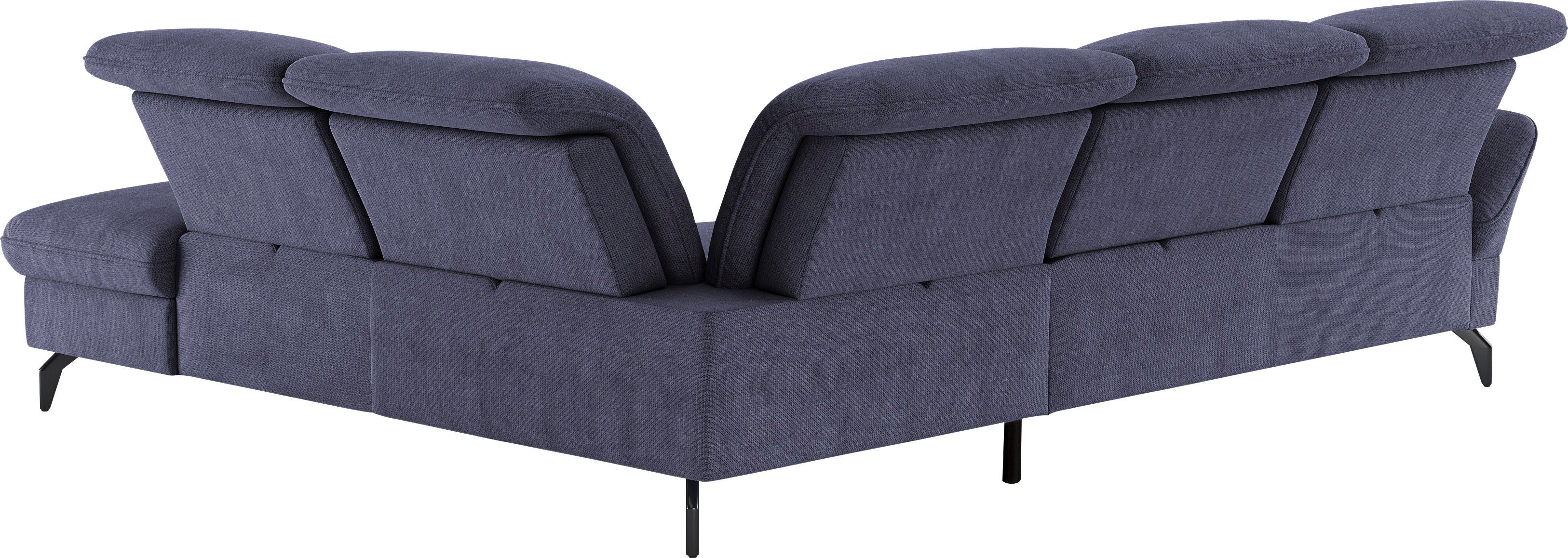 sit&more Hoekbank Leandro L-vorm Naar keuze met bed, hoofdbord en armleuningfunctie, en bergruimte