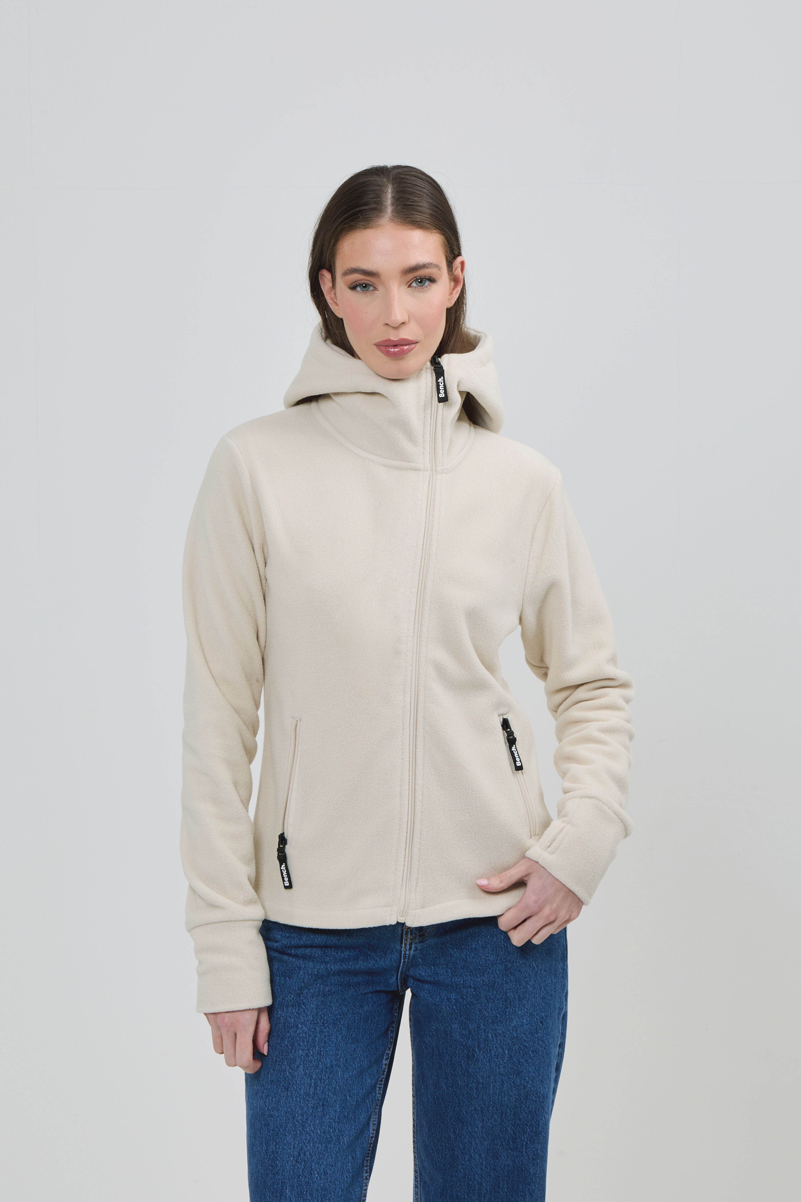 Bench. Fleecejack NINJA dames fleece vesten maat 38 beige