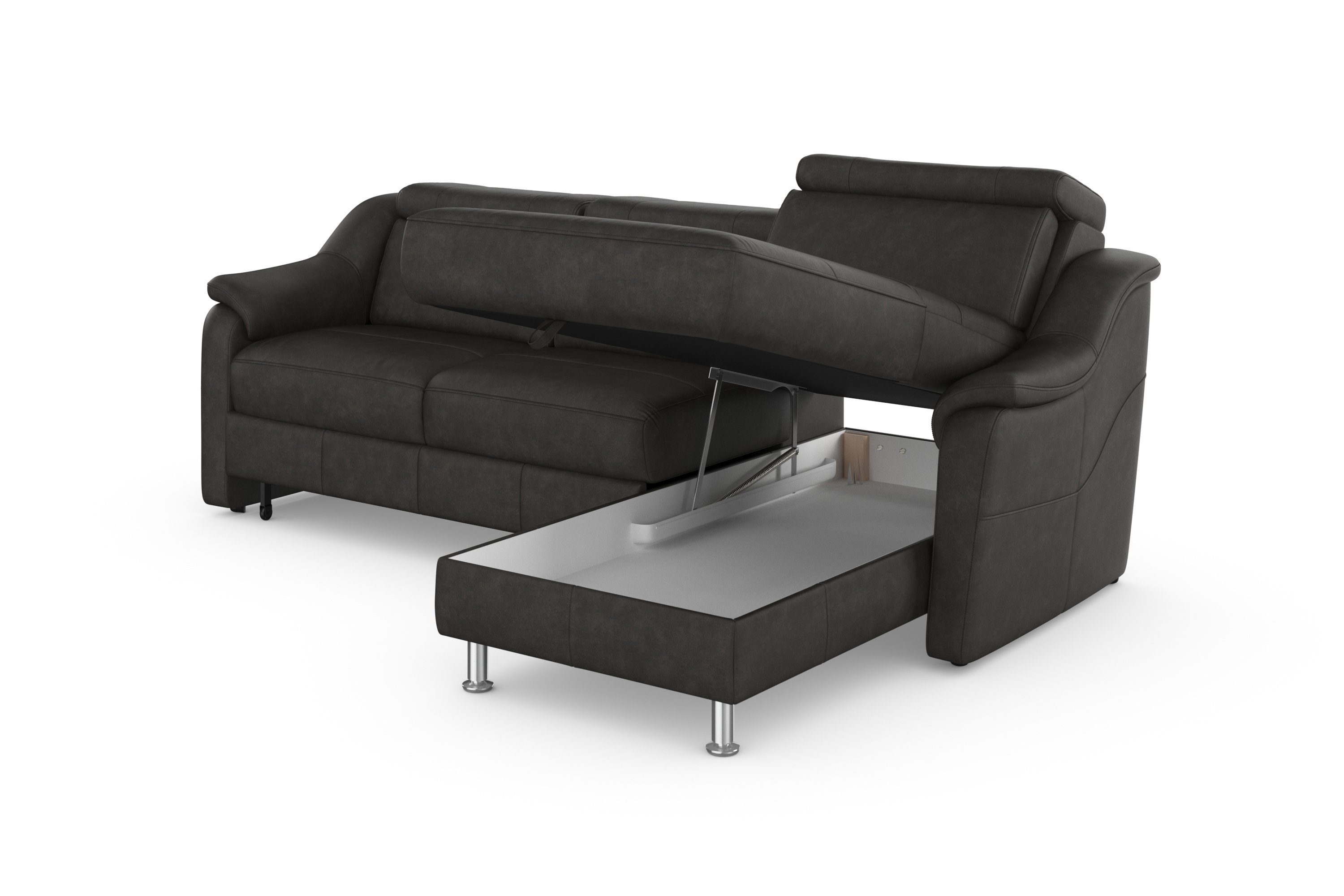 sit&more Hoekbank Freetown L-vorm met verstelbare hoofdsteun en comfortabele binnenvering