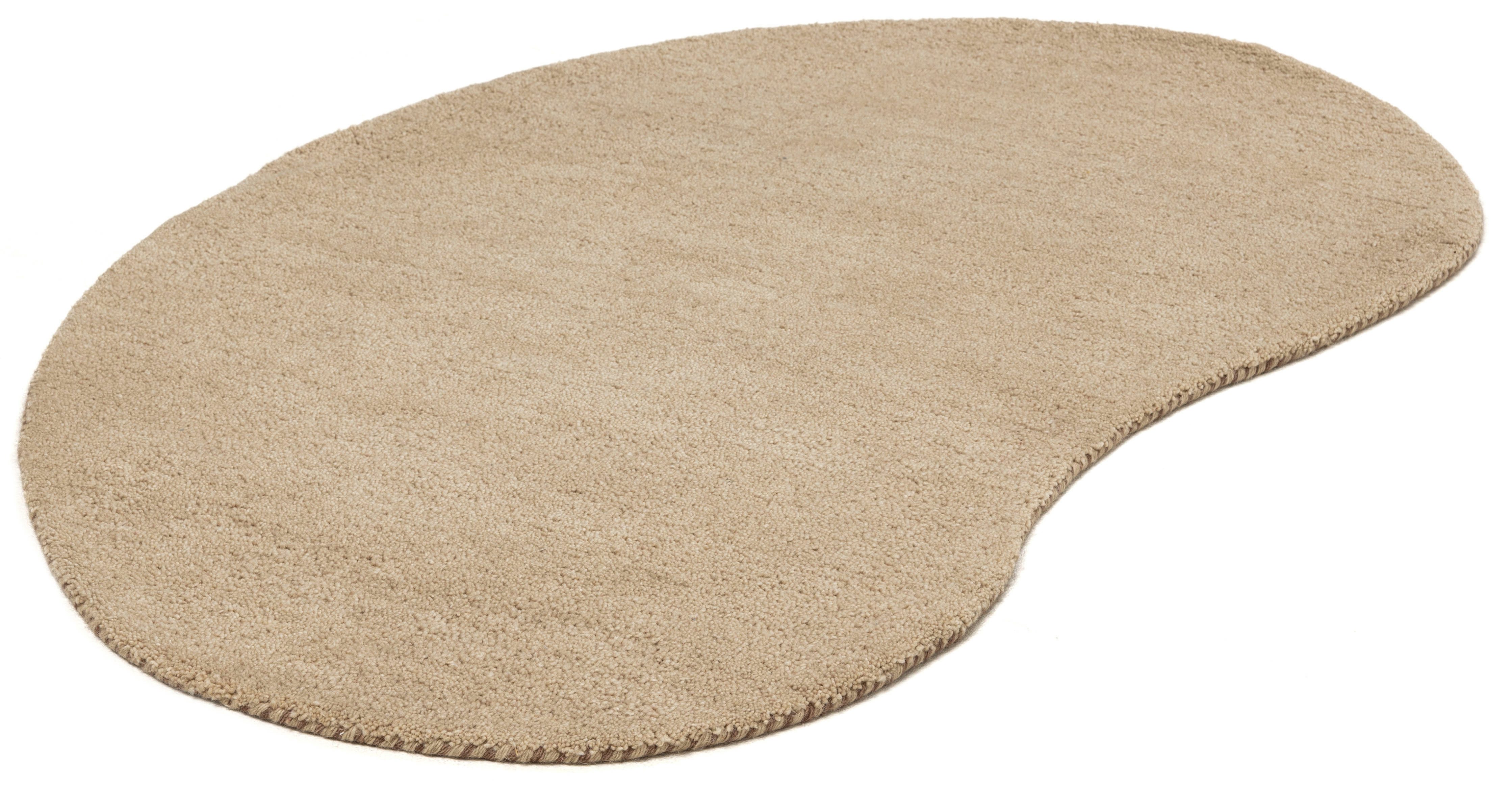 THEKO Wollen kleed Gabbeh uni, Handgeweven vloerkleed, mêlee, zuivere wol, met de hand geweven