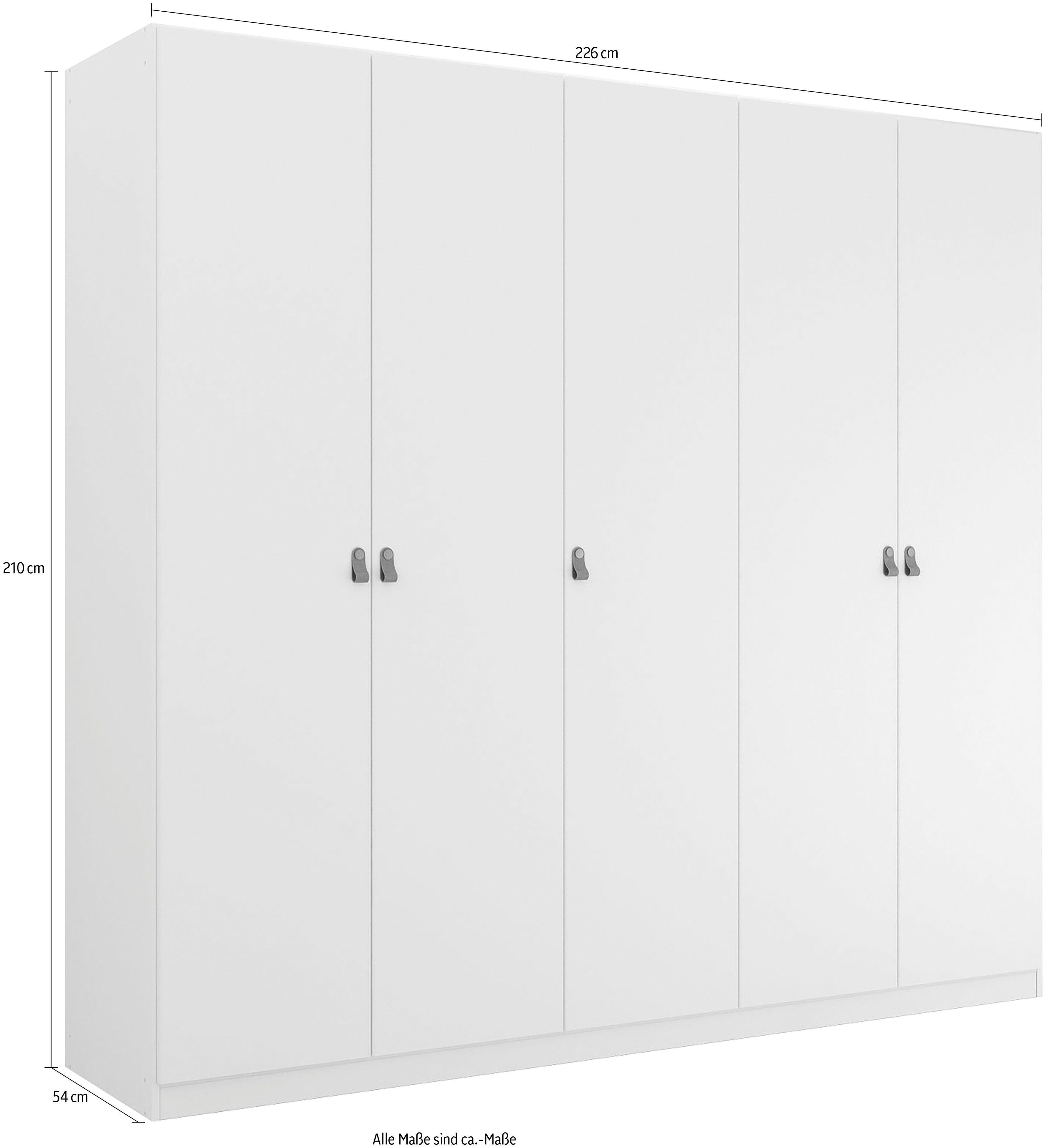 rauch Draaideurkast Homey by Quadra Spin met greeplussen van zacht, cognacbruin leer, met spiegel