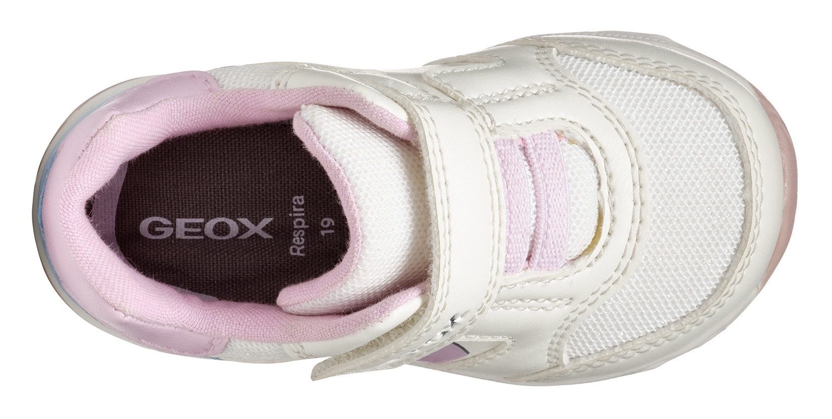 Geox Babyschoentjes B RISHON GIRL , klittenbandschoen, meisjes schoen met fijne glitters en vlinder motief