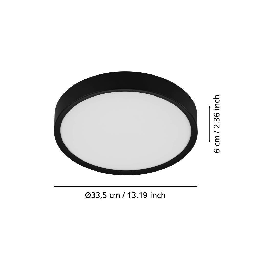 EGLO Plafondlamp MUSURITA LED plafondlamp, woonkamer, slaapkamer, keuken, hal, modern, 34x6cm (1 stuk)