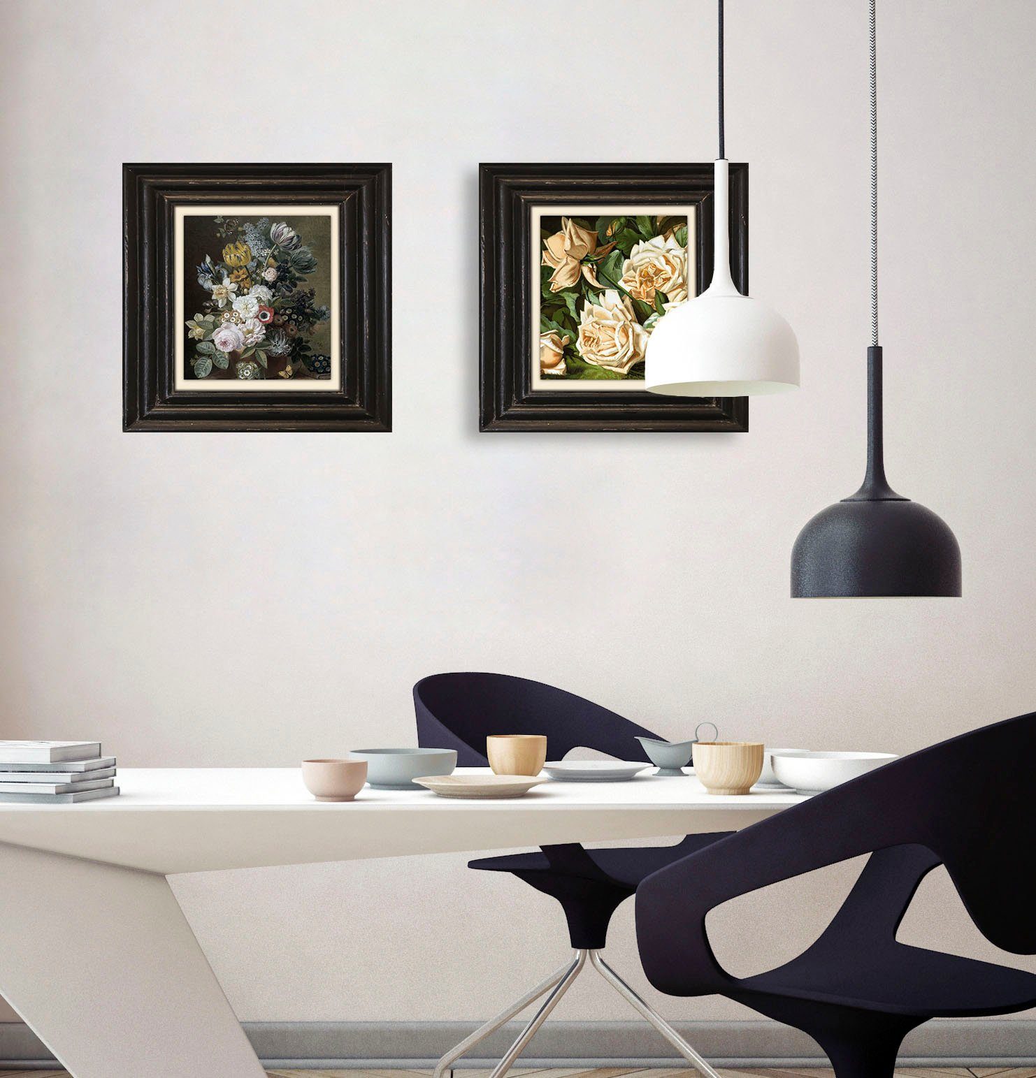 queence Artprint op linnen Bloemen Premium canvasstof, handgemaakt in Duitsland, 40x40cm