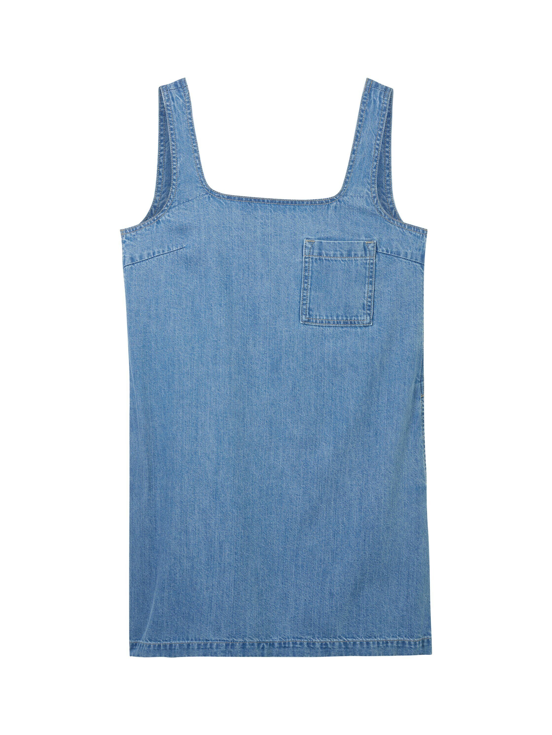 Tom Tailor Denim Midi-jurk met opgestikte borstzak