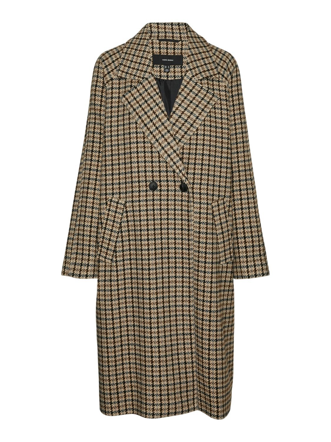 Vero Moda Lange jas VMHANNAH LONG WOOL CHECK COAT GA BOO