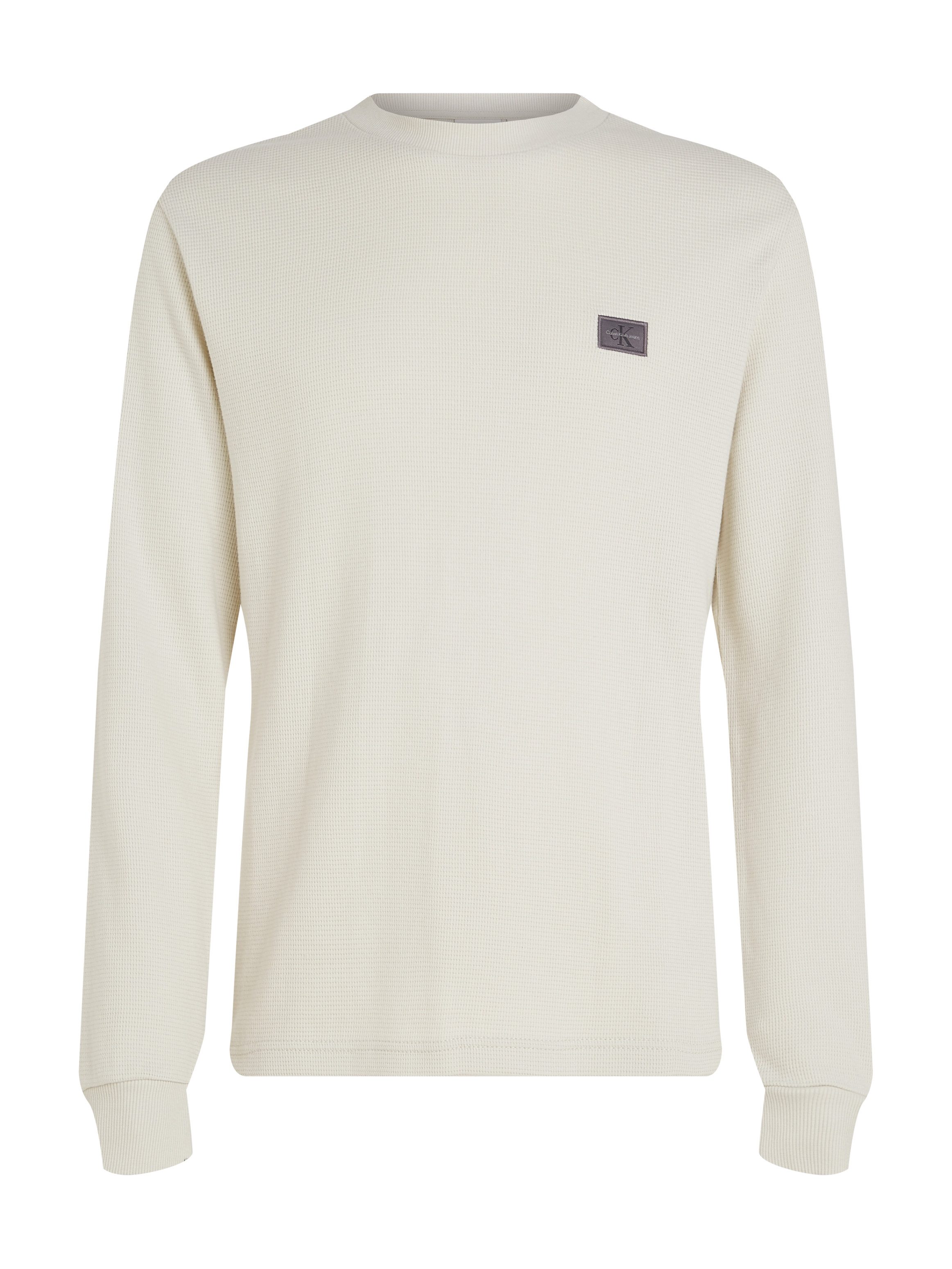 Calvin Klein Shirt met lange mouwen WOVEN LABEL WAFFLE LS TEE