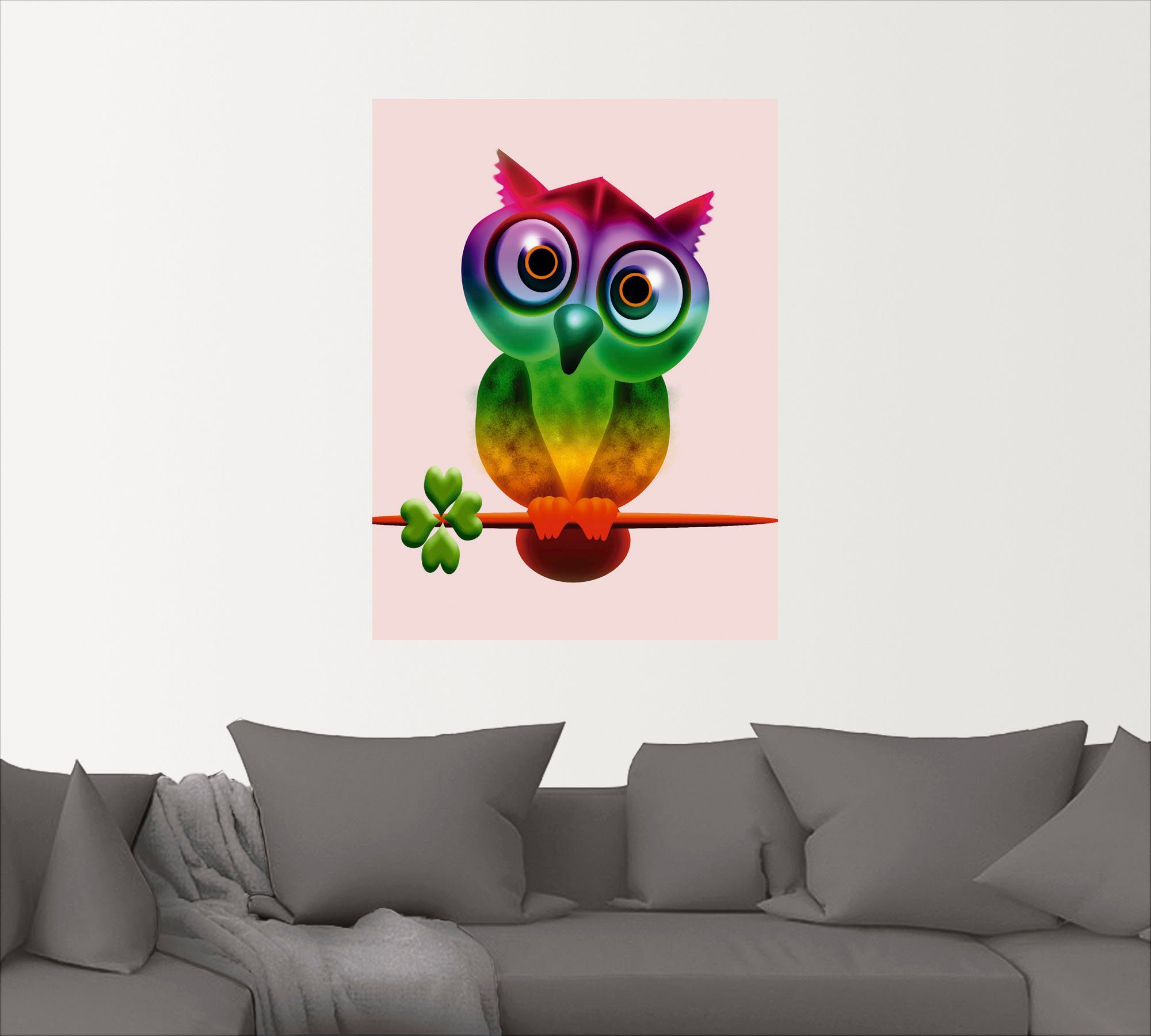 Artland Artprint Veelkleurige uil als poster, muursticker in verschillende maten