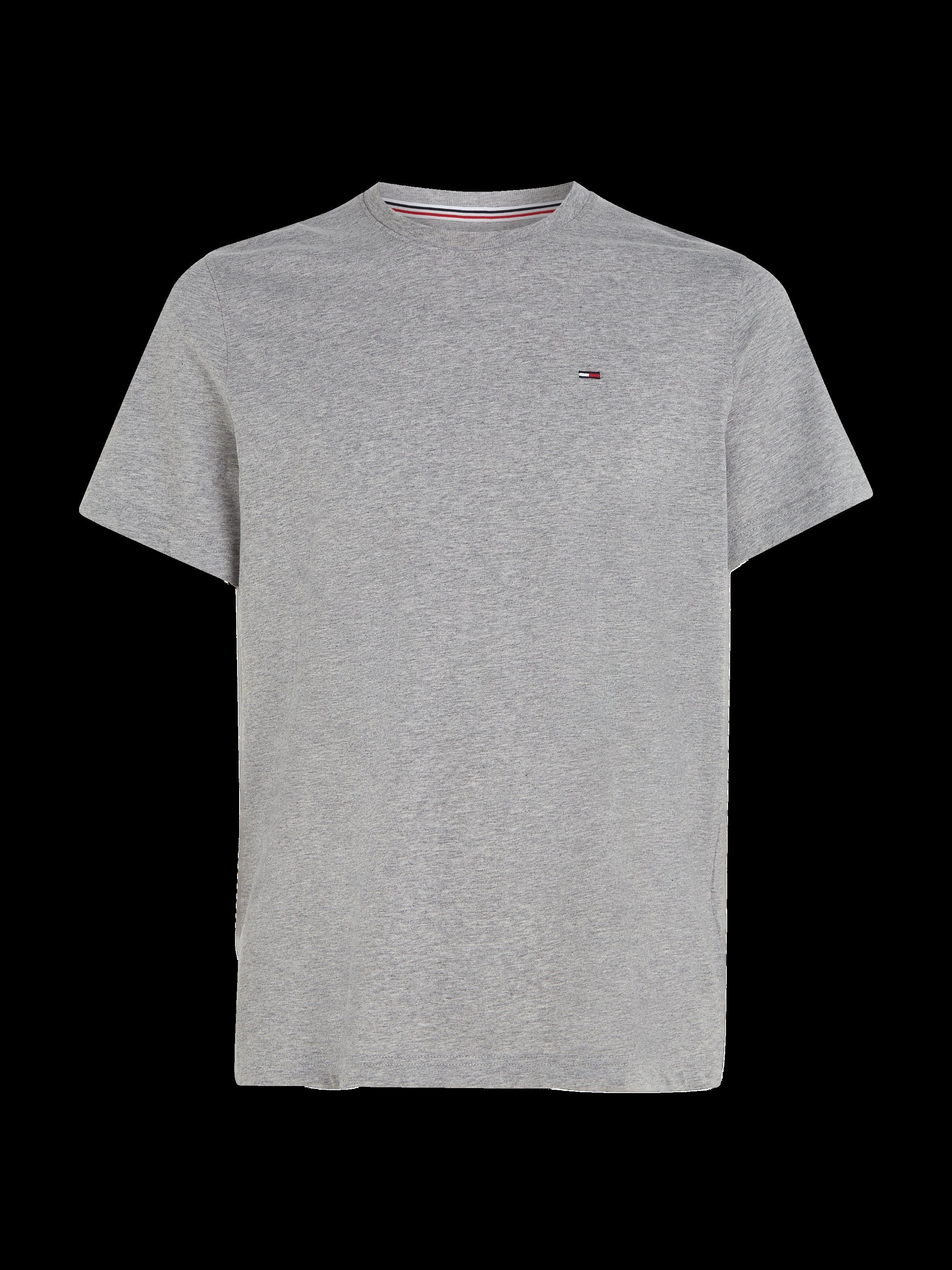 TOMMY JEANS T-shirt TJM ESSENTIAL SOLID TEE met ronde hals en subtiele logo-vlag