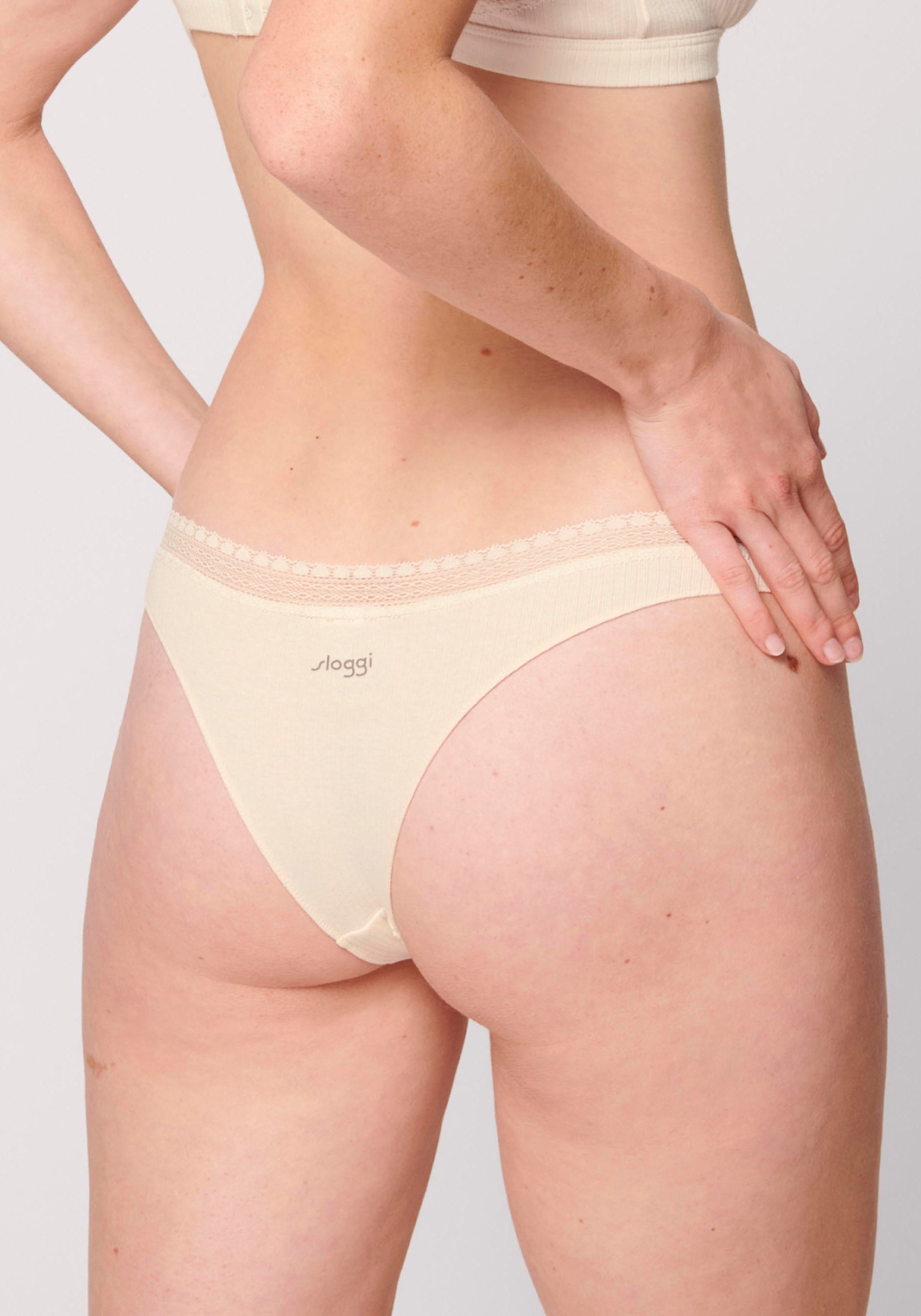 Sloggi Slip GO Ribbed R Brazil C2P zachte ribstof met kantafwerking (2 stuks, Set van 2)