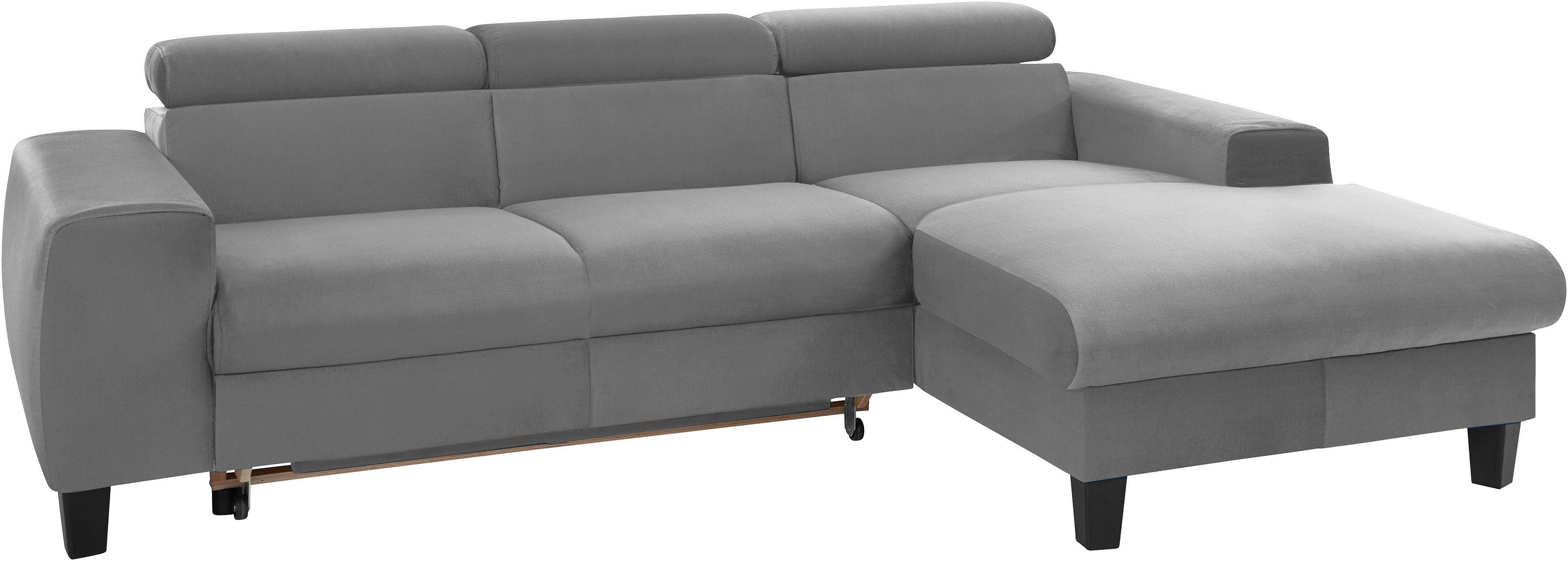COTTA Hoekbank Morven L-vorm met hoofdeindeverstelling keuze met bedfunctie, bedlade & draadloze oplader
