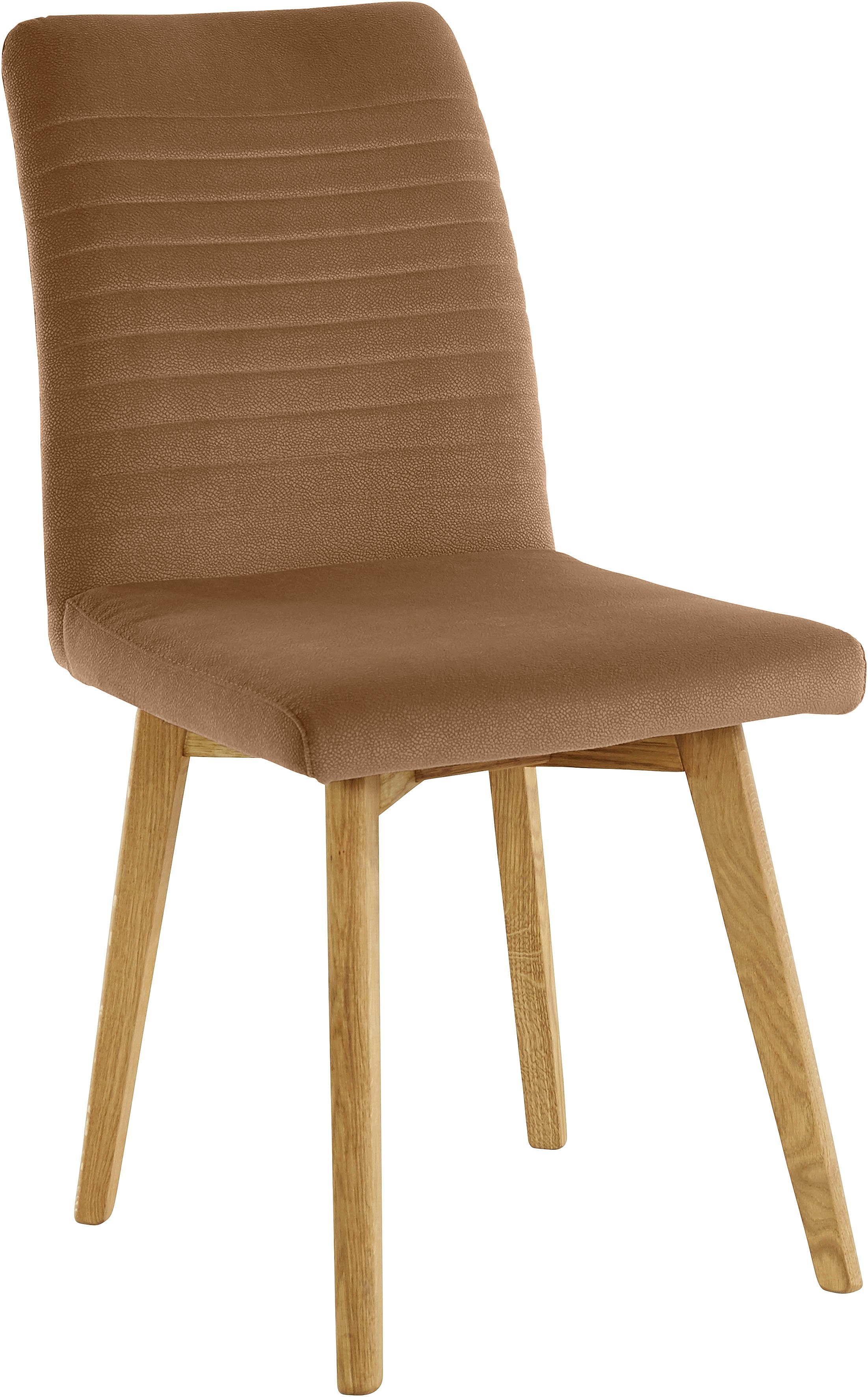 OTTO products Eetkamerstoel Alessja Bekleding van microvezel, frame van eiken massief hout (set, 2 stuks)
