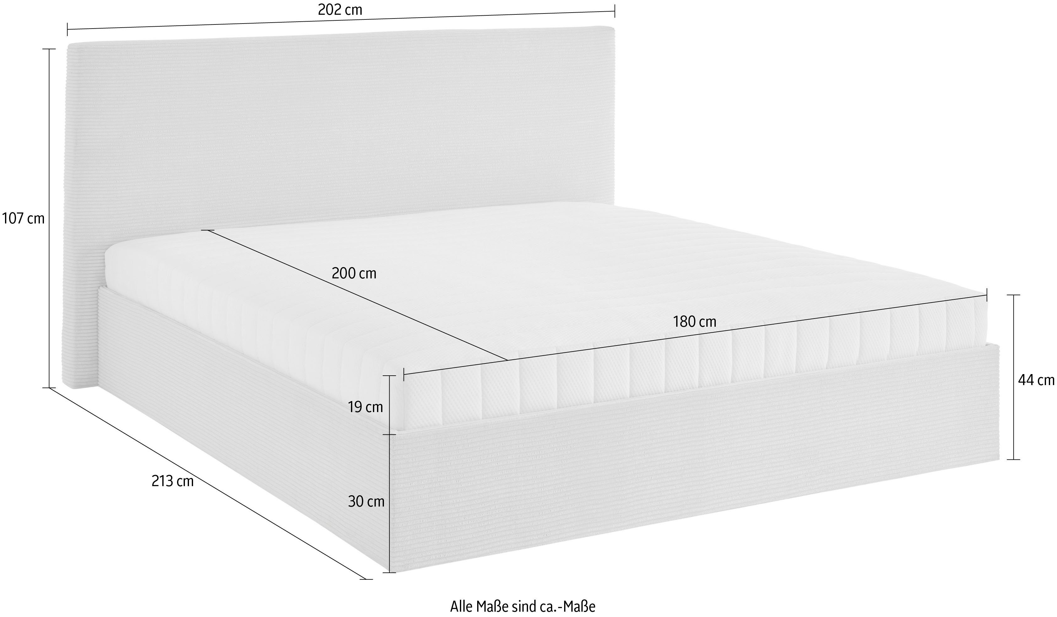ATLANTIC home collection Bedframe Melody met bedkist en lattenbodem