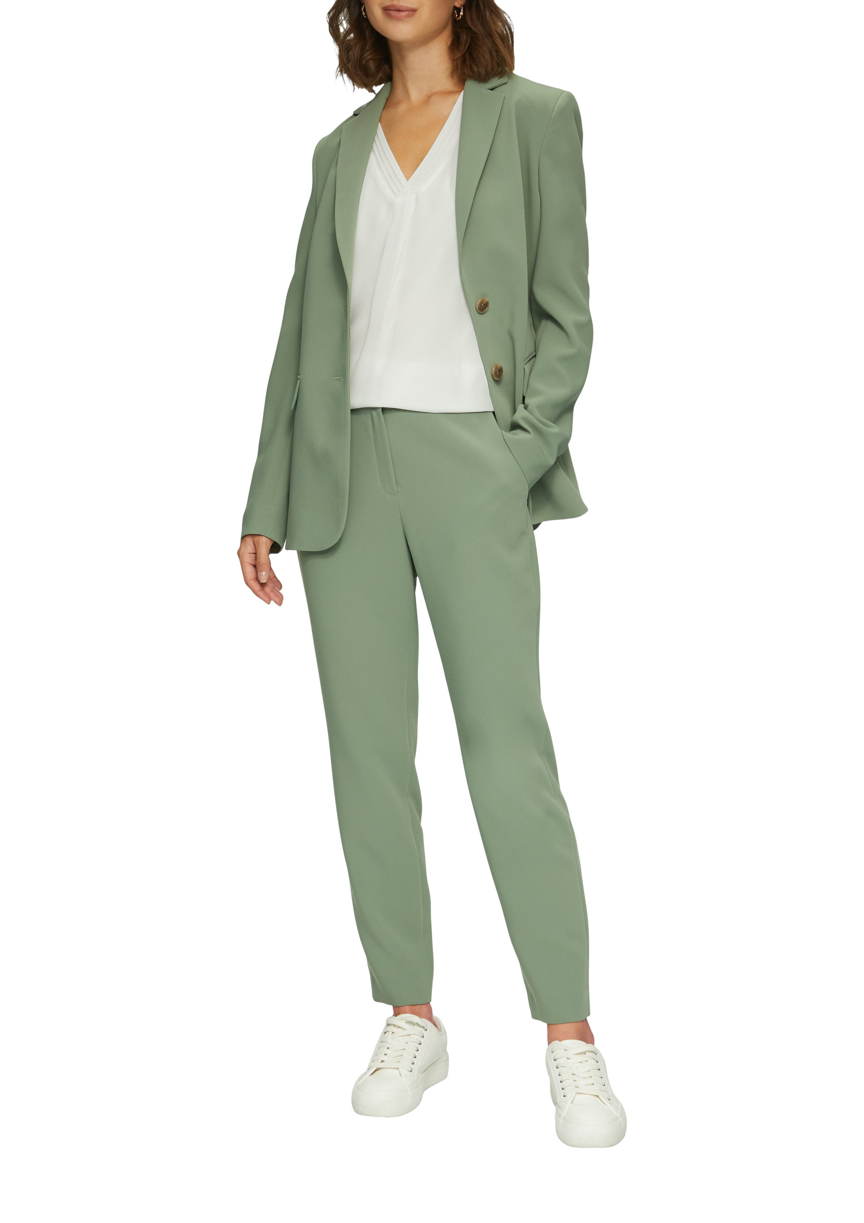 s.Oliver BLACK LABEL Shirtblouse in dubbel-laag-look en met v-halslijn
