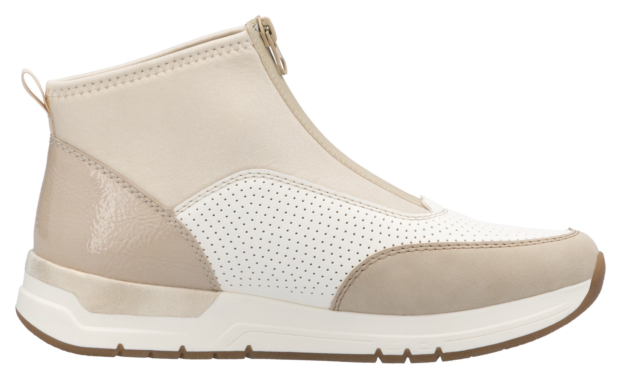 Rieker Sneakers met sleehak , enkellaars, laarzen, rozenprint, met ritssluiting vooraan