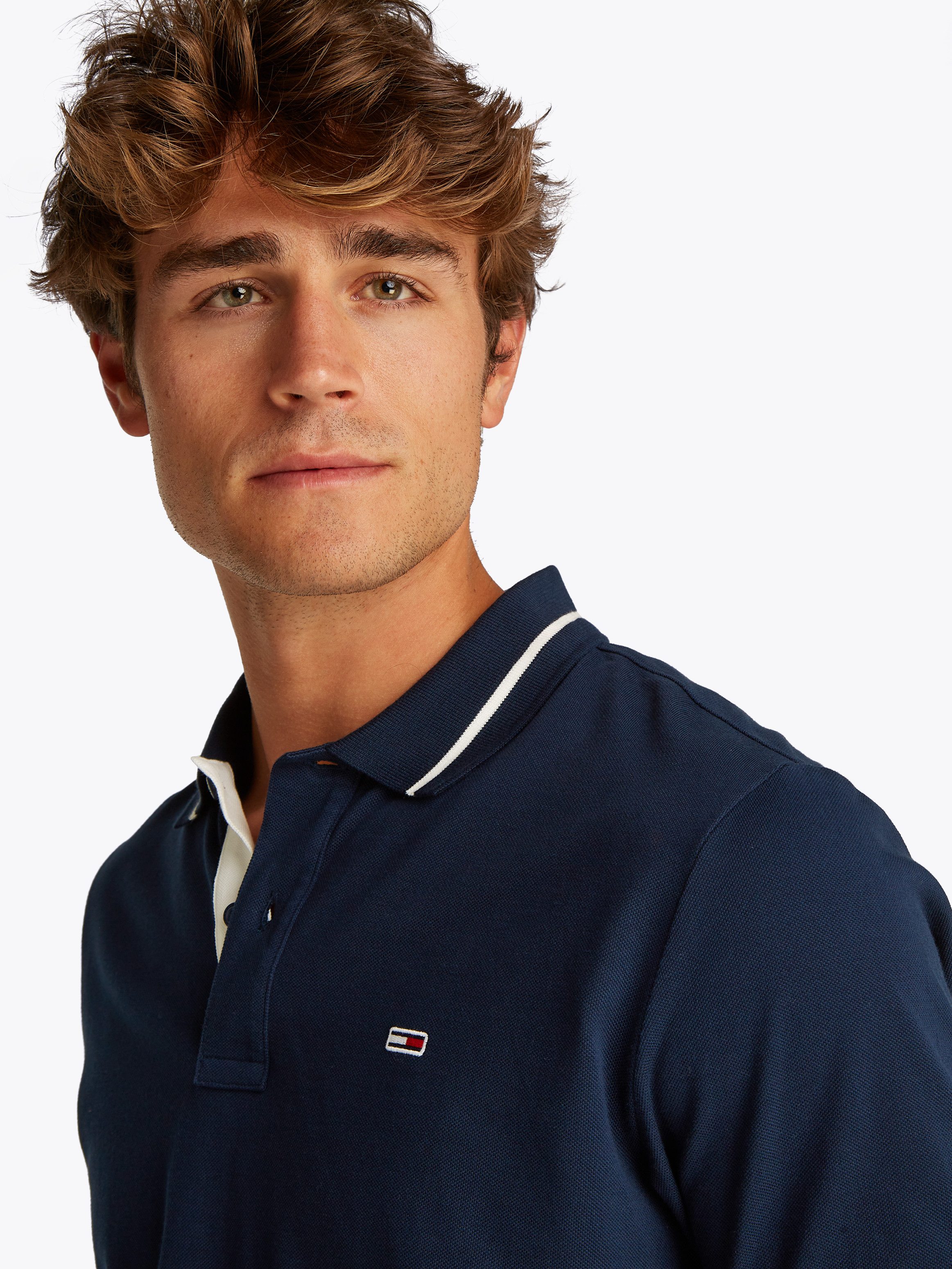 TOMMY JEANS Poloshirt TJM REG TIPPED POLO met gestreepte details