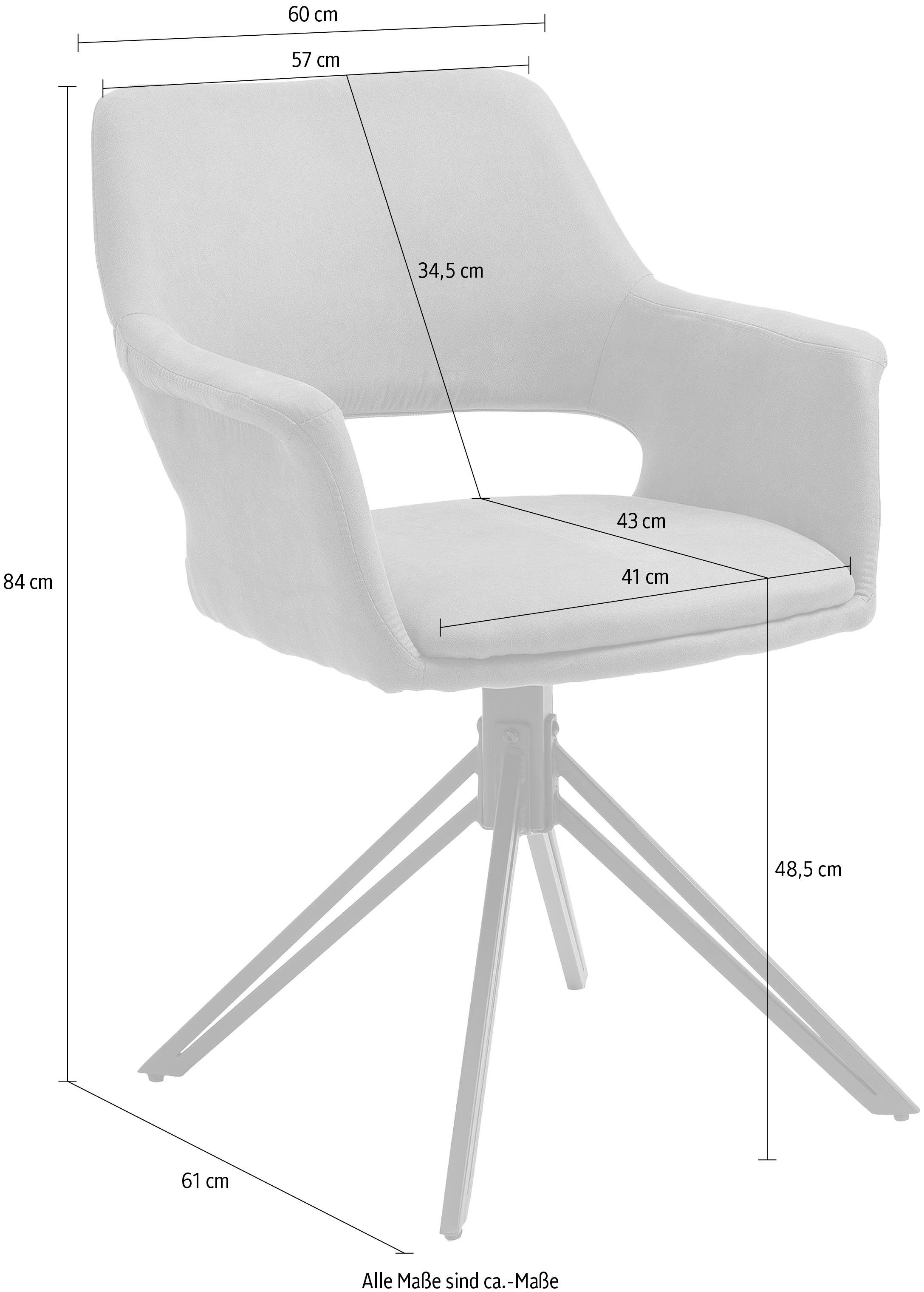 byLIVING Eetkamerstoel Estelle 360° draaibaar (set, 2 stuks)