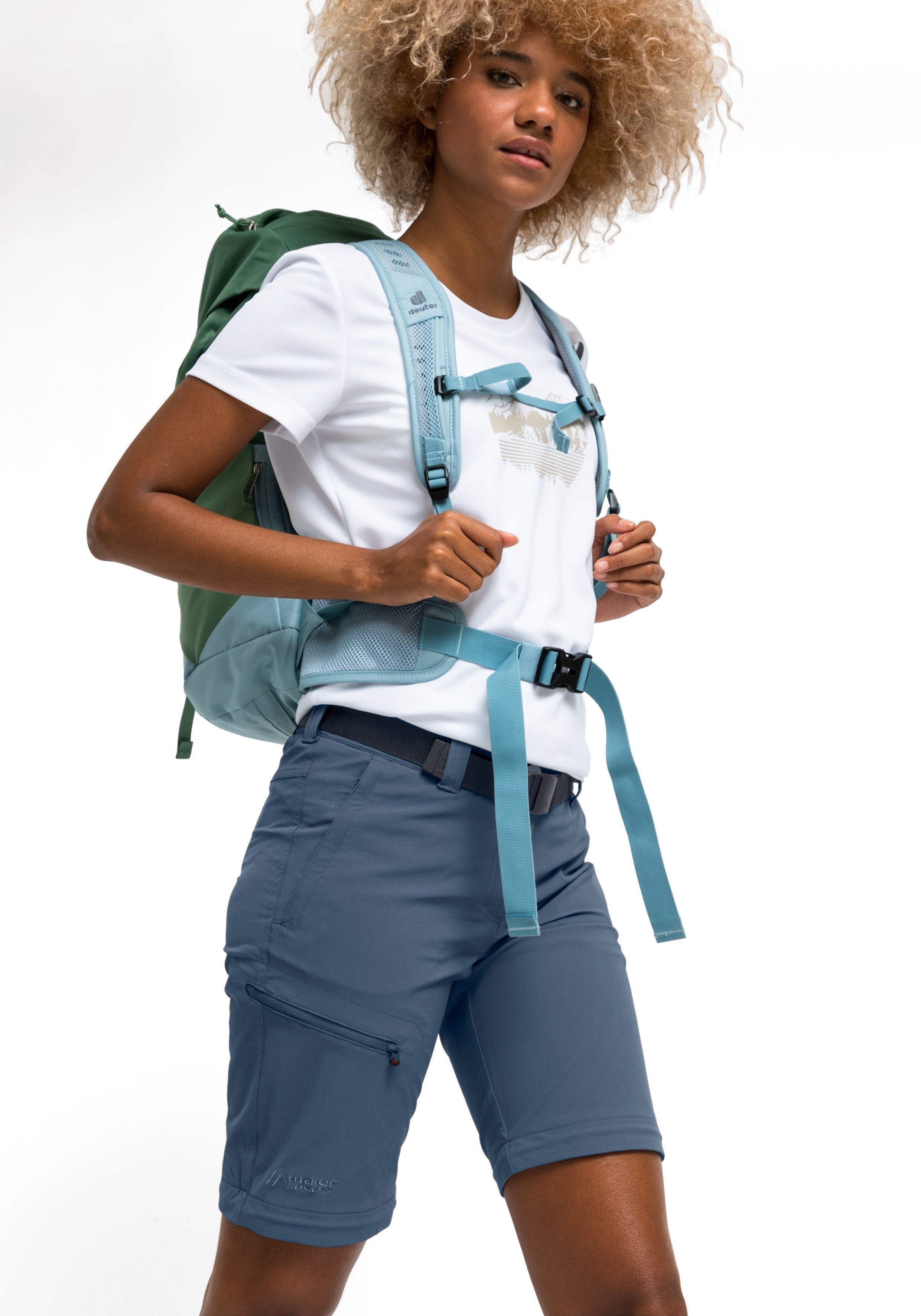 Maier Sports Functionele broek Nata Dames wandelbroek, afritsbare outdoorbroek, 3 zakken, regular fit