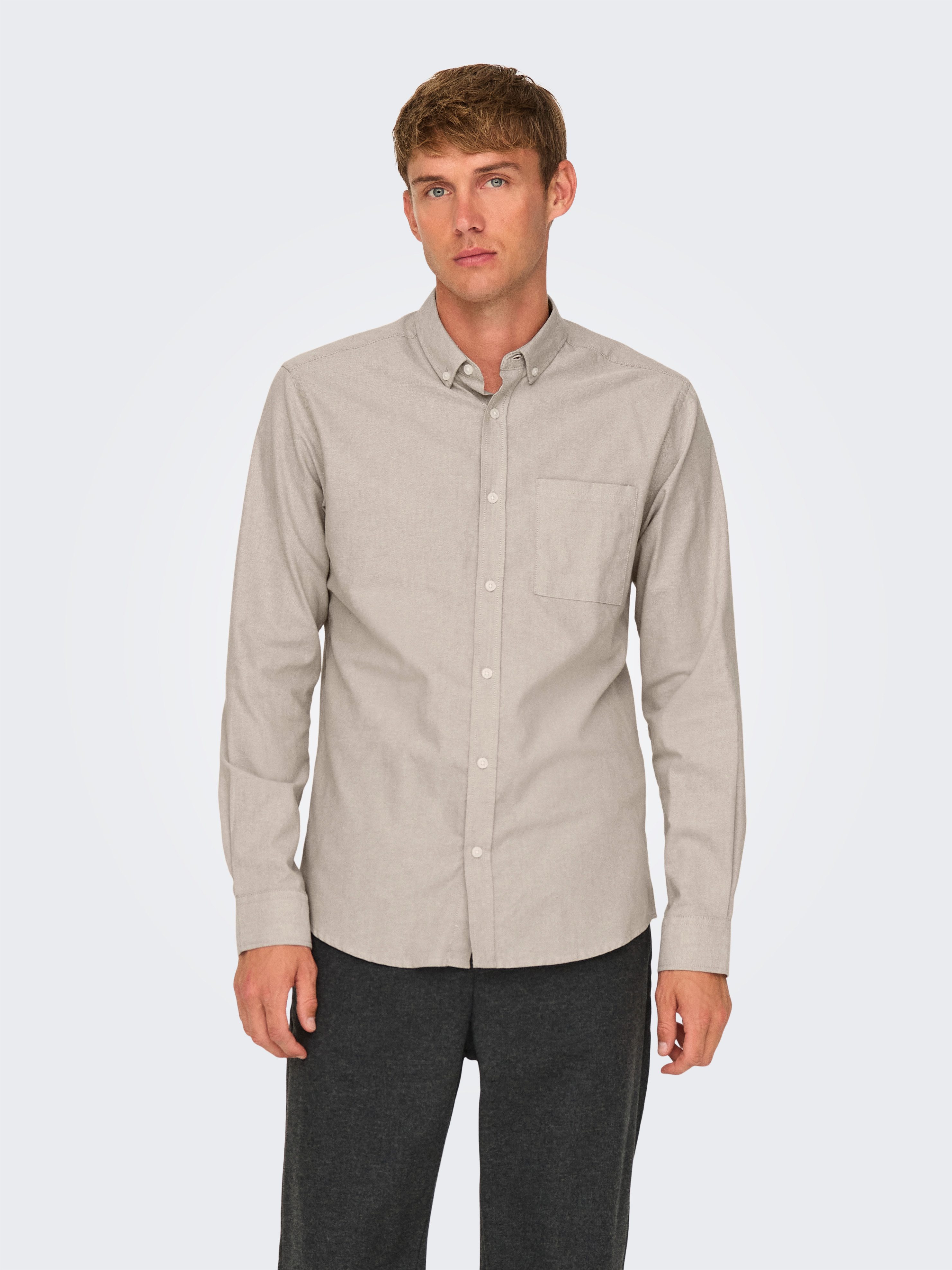 ONLY & SONS Overhemd met lange mouwen ONSALVARO SLIM LS OXFORD SHIRT NOOS
