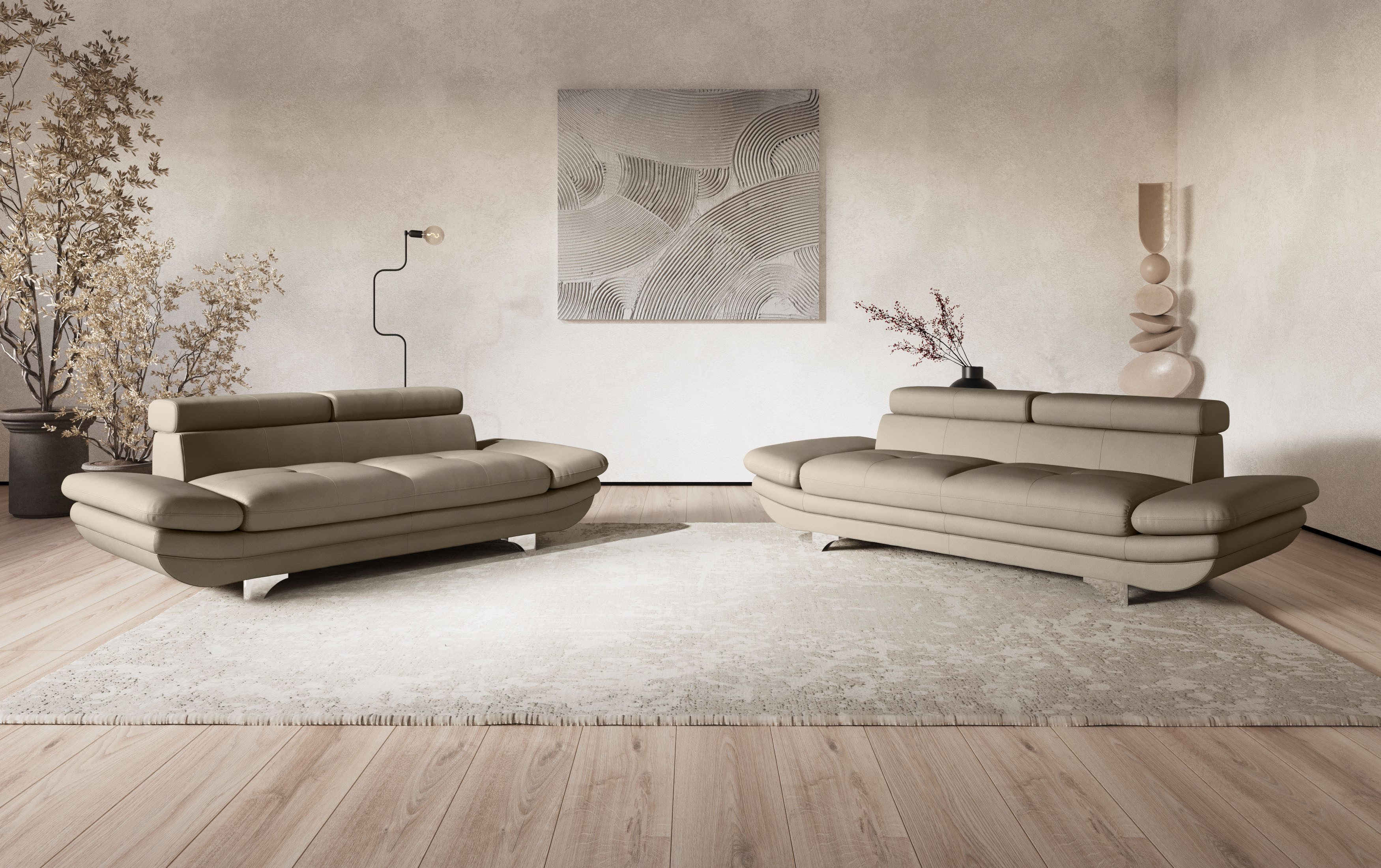 COTTA 2-zitsbank Enterprise Big-sofa, met verstelbare armleuning en rugleuning
