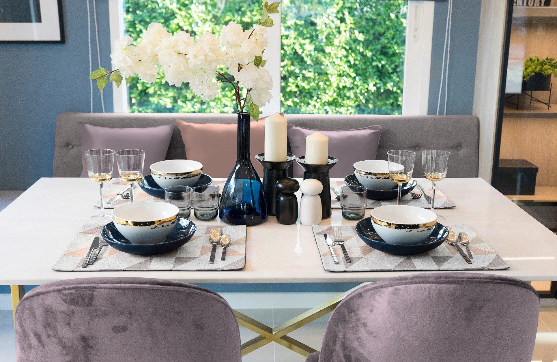 Wirth Set placemats BERLARE (set, 2 stuks) tafelkleden maat 1 (2x 40x35 cm) roze
