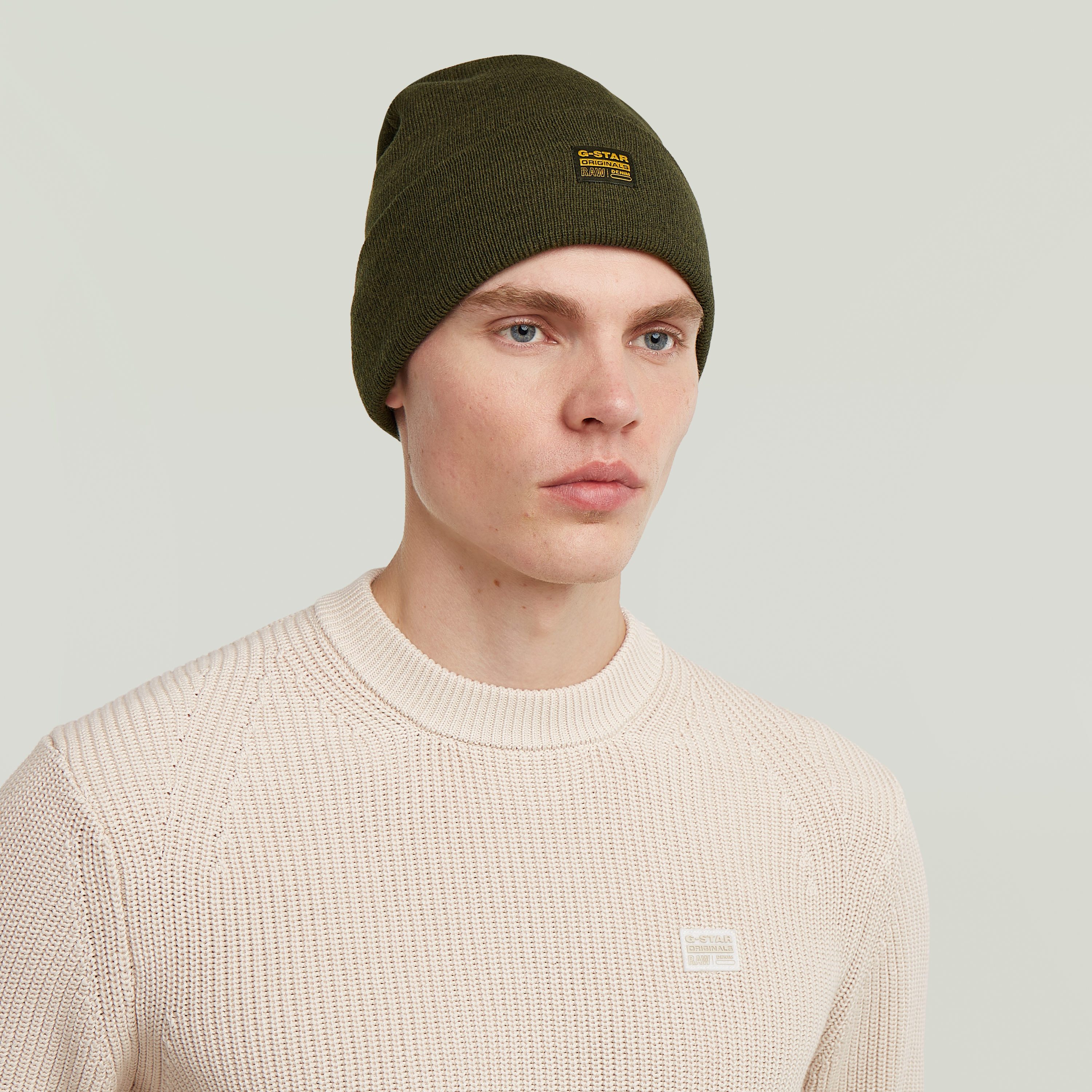G-Star RAW Beanie Effo Long Beanie met applicatie vooraan