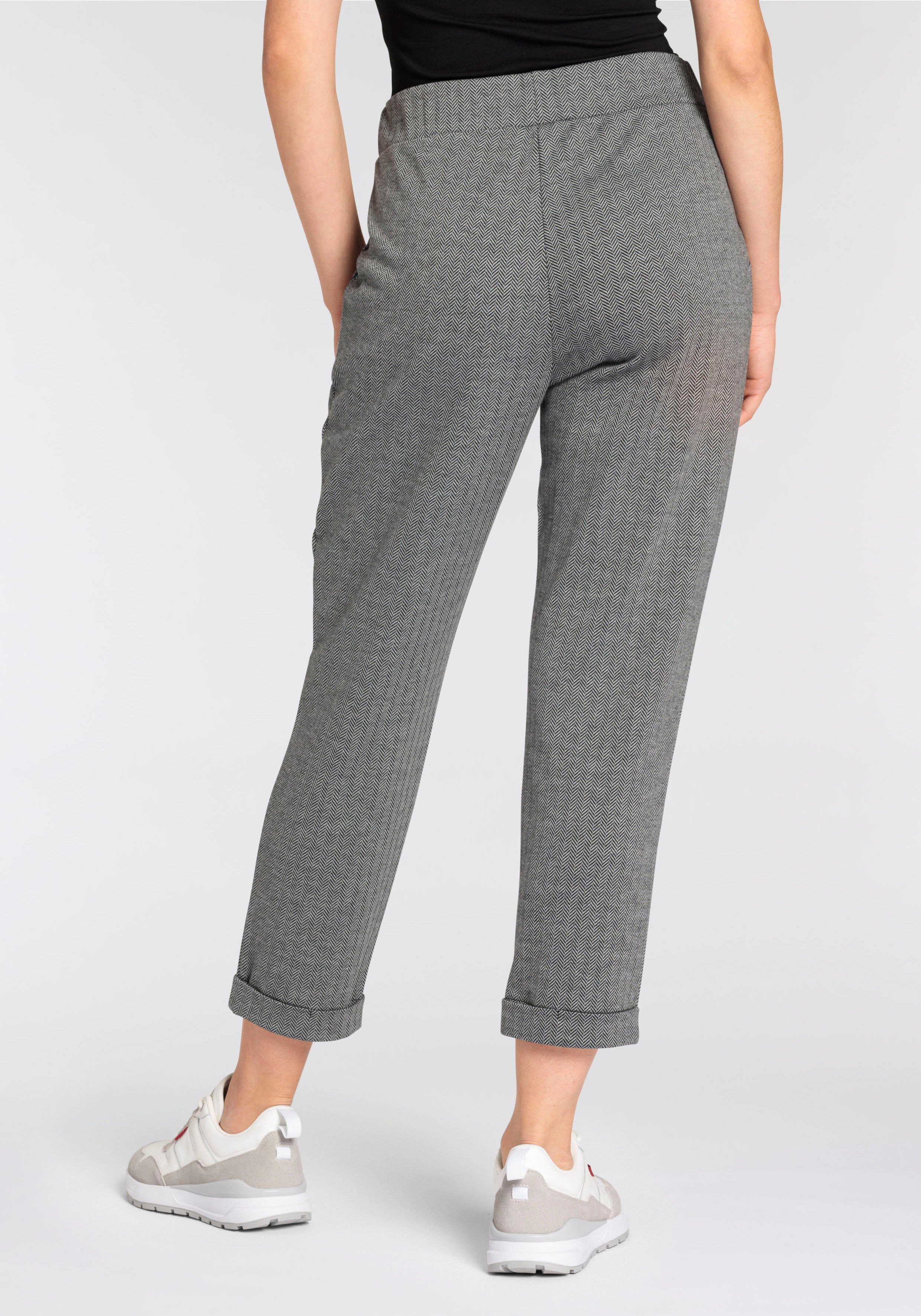 Herrlicher Jerseybroek HESTER met fijn visgraatpatroon