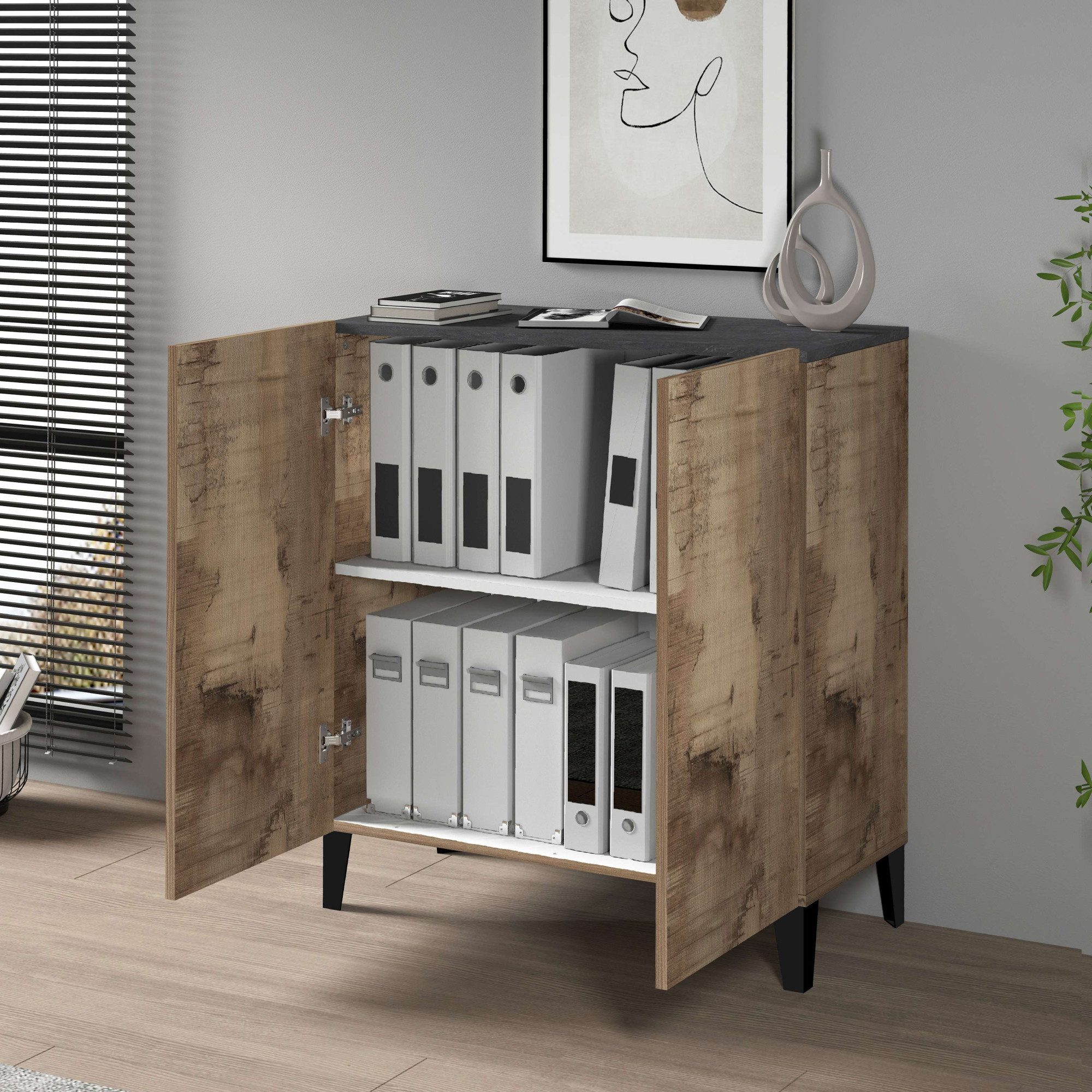 INOSIGN Archiefkast Sunrise Archiefkast, Multifunctionele kast, Bureaukast met 2 deuren & 2 vakken, breedte 79,2 cm, gemaakt in italië