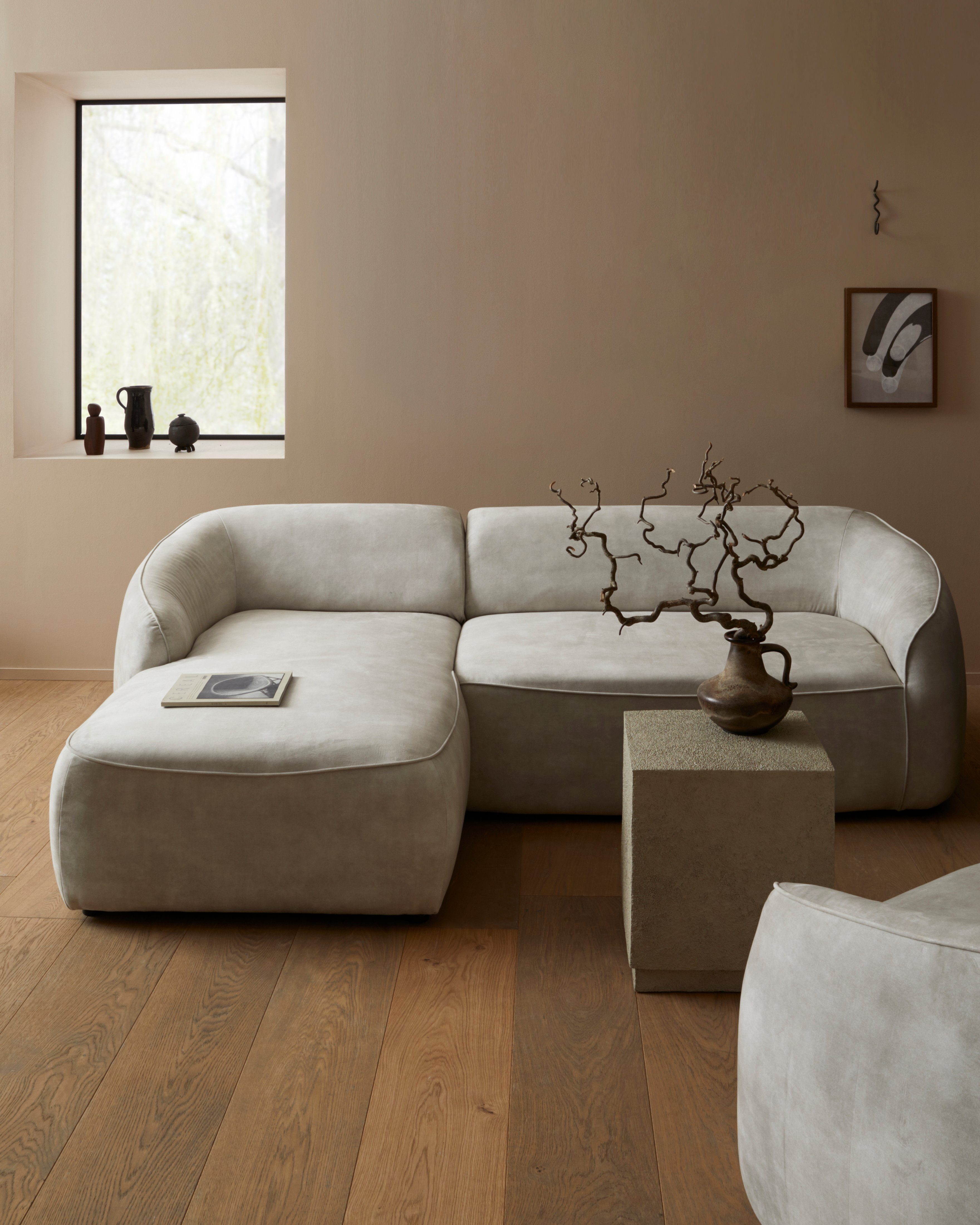 LeGer Home by Lena Gercke Hoekbank YANI, L-vorm, designbank, organische vorm, afmetingen B/D/H: 255/170/81 cm