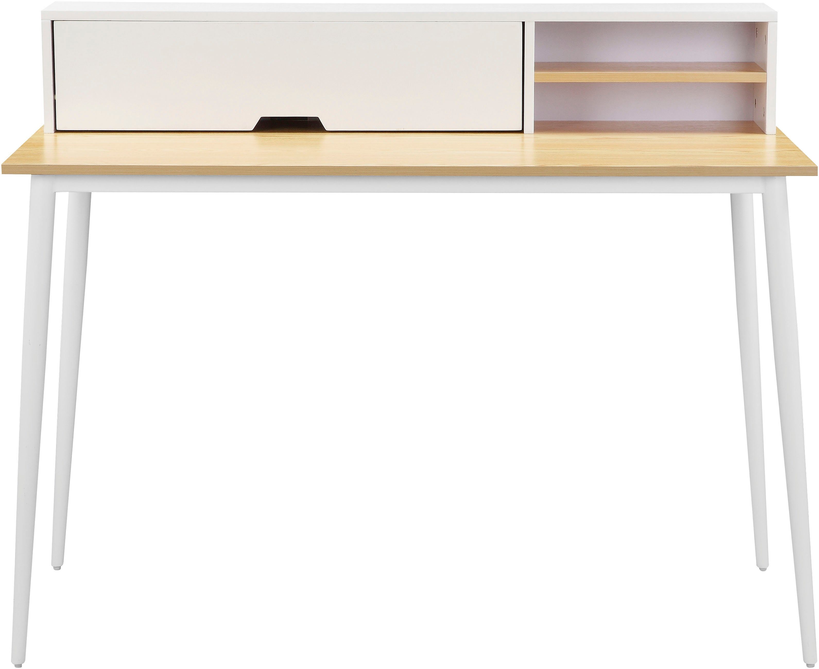 andas Bureau GRAVA Breedte 120 cm, bureau-opzetkast, kabeldoorvoer achter de klep