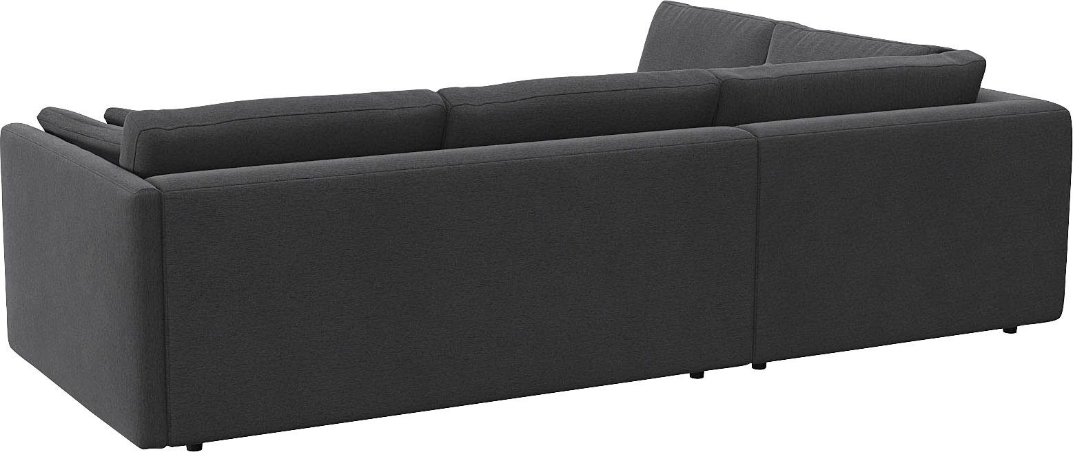 FLEXLUX Hoekbank Lovane, elegant en tijdloos, comfortabel, L-vorm Zacht en zeer comfortabel, grote zitdiepte op koudschuim, inclusief sierkussen