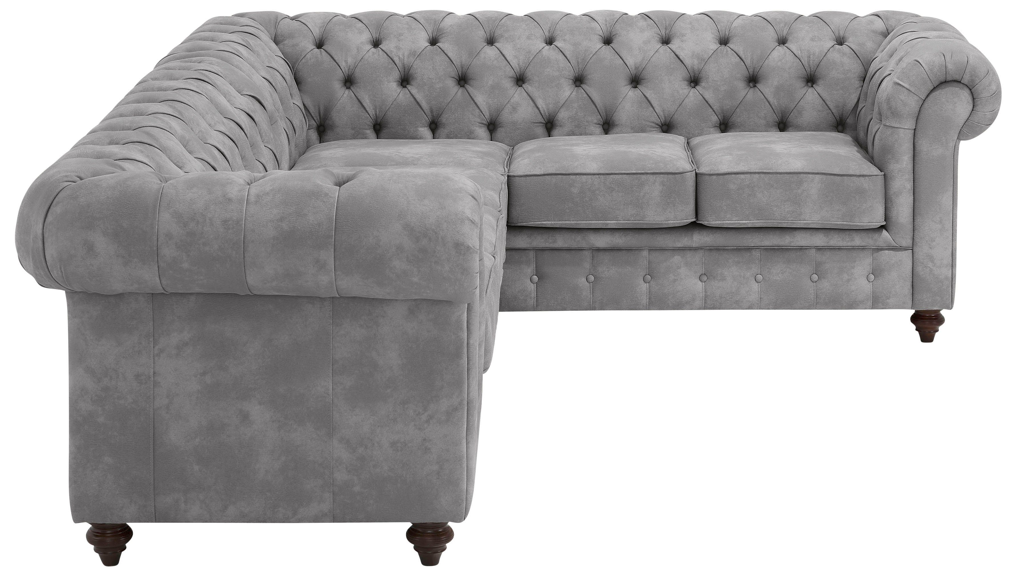 Home affaire Chesterfield-bank Chesterfield hoekbank, ook in leer L-vorm hoogwaardige knoopdetails, langer gedeelte links of rechts naar keuze