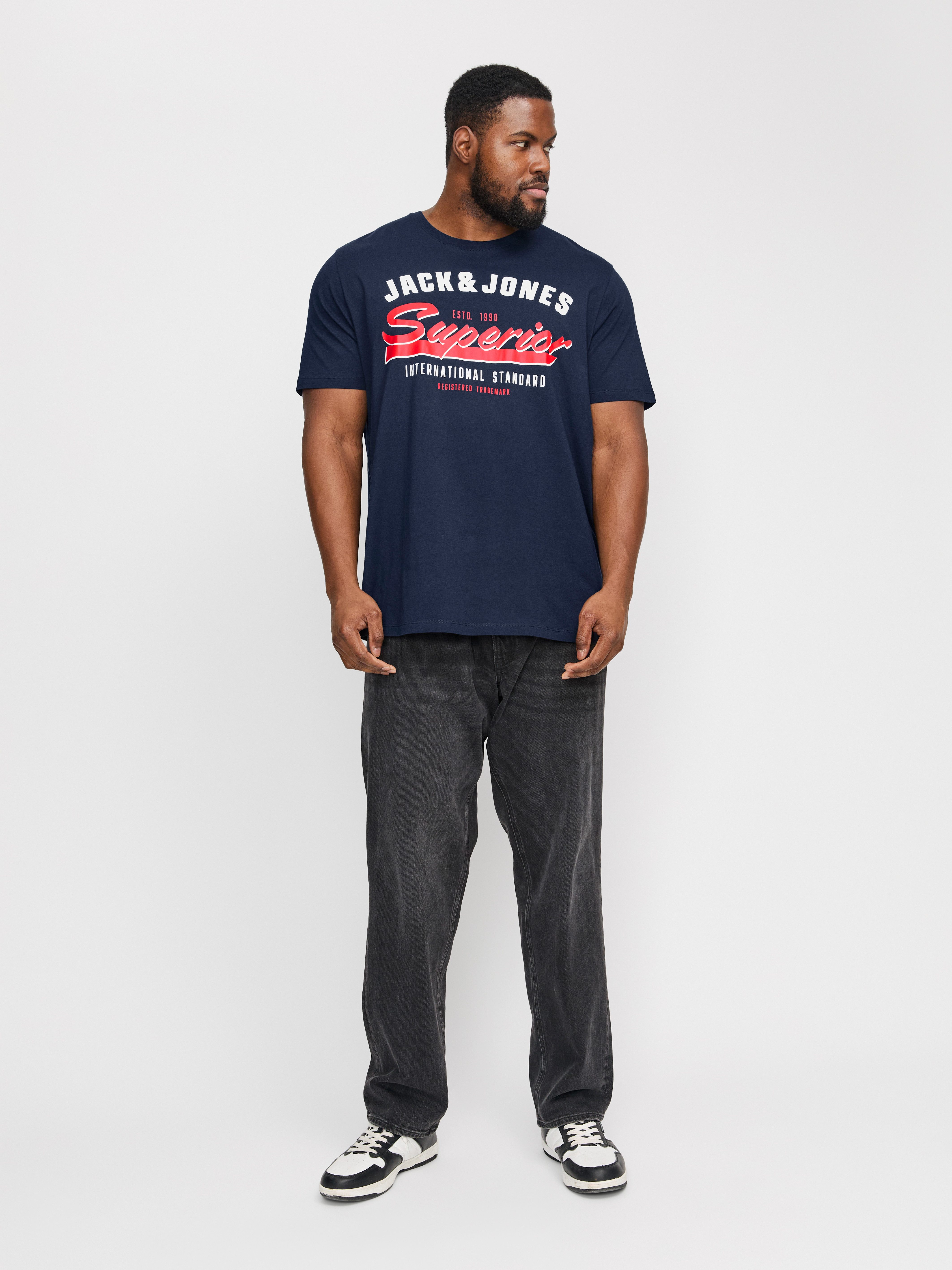 Jack & Jones PlusSize T-shirt JJELOGO TEE SS O-NECK 2 COL AW24 S PLS
