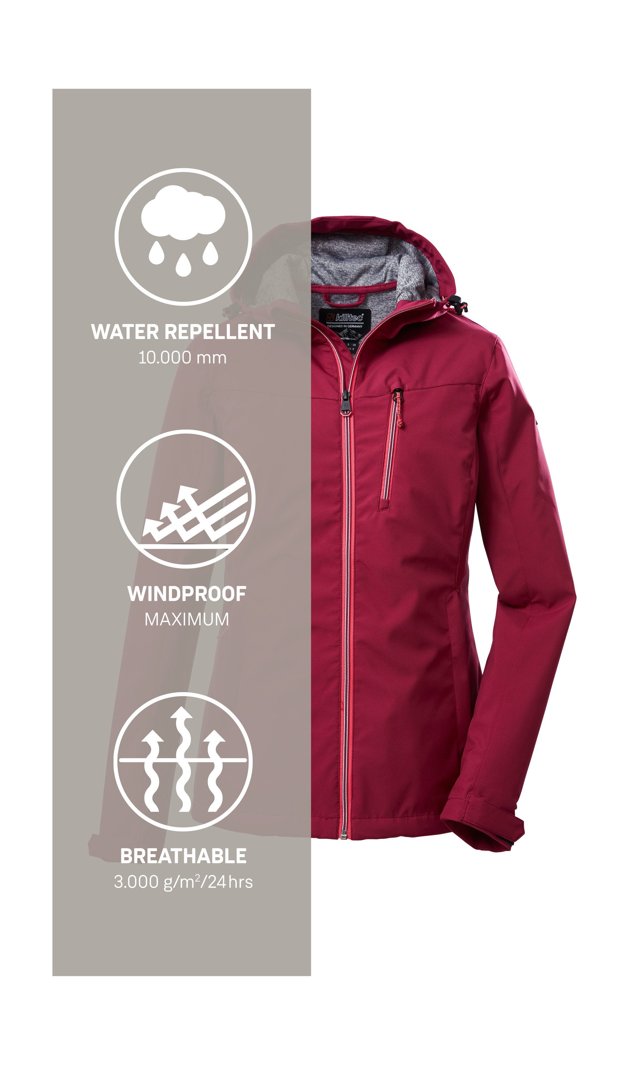 Killtec Softshell-jack KOS 89 WMN SFTSHLL JCKT Dames softshelljack: wind- en waterdicht, ademend