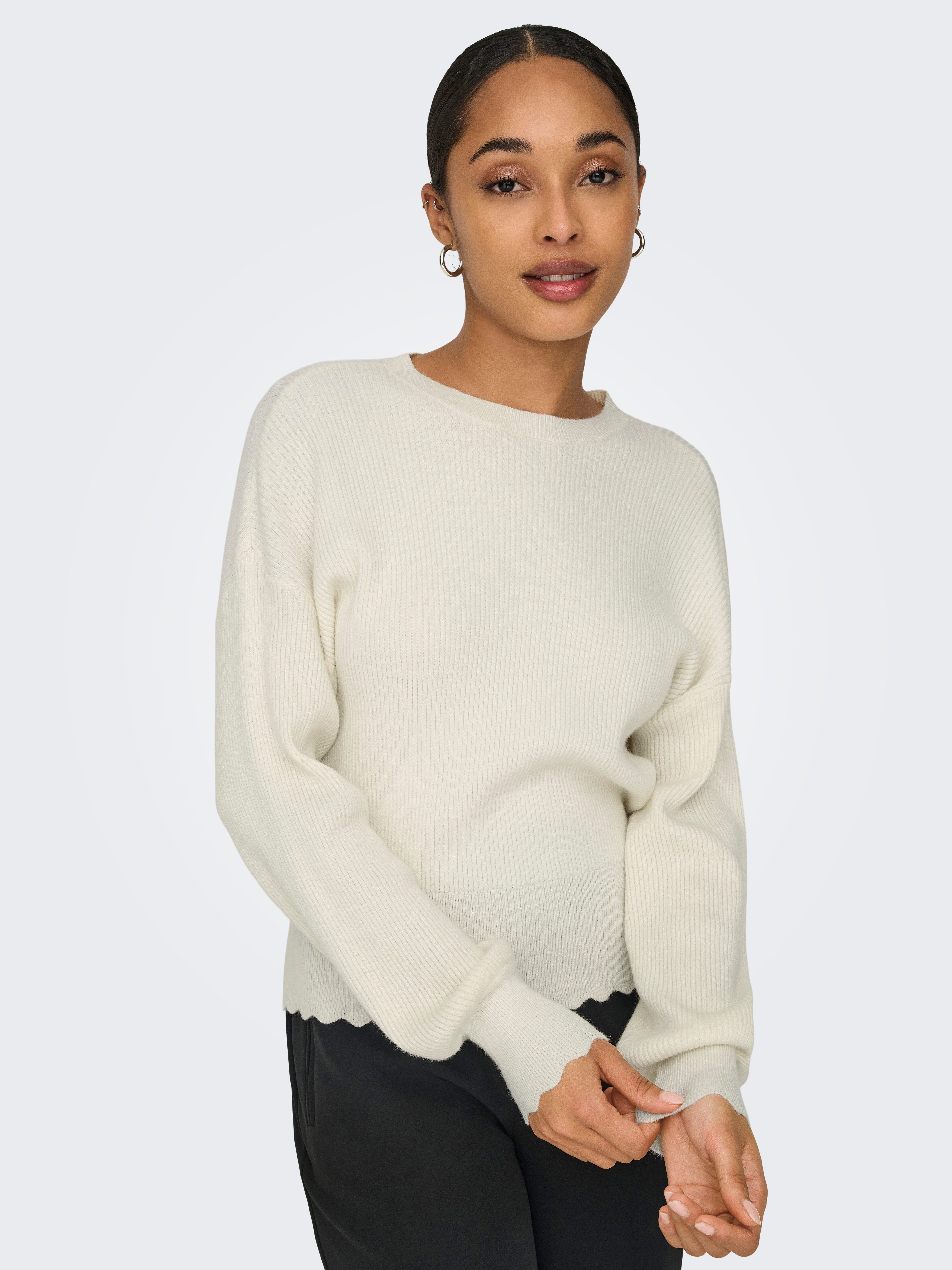 Only Trui met ronde hals ONLIBI LS O-NECK NOOS KNT