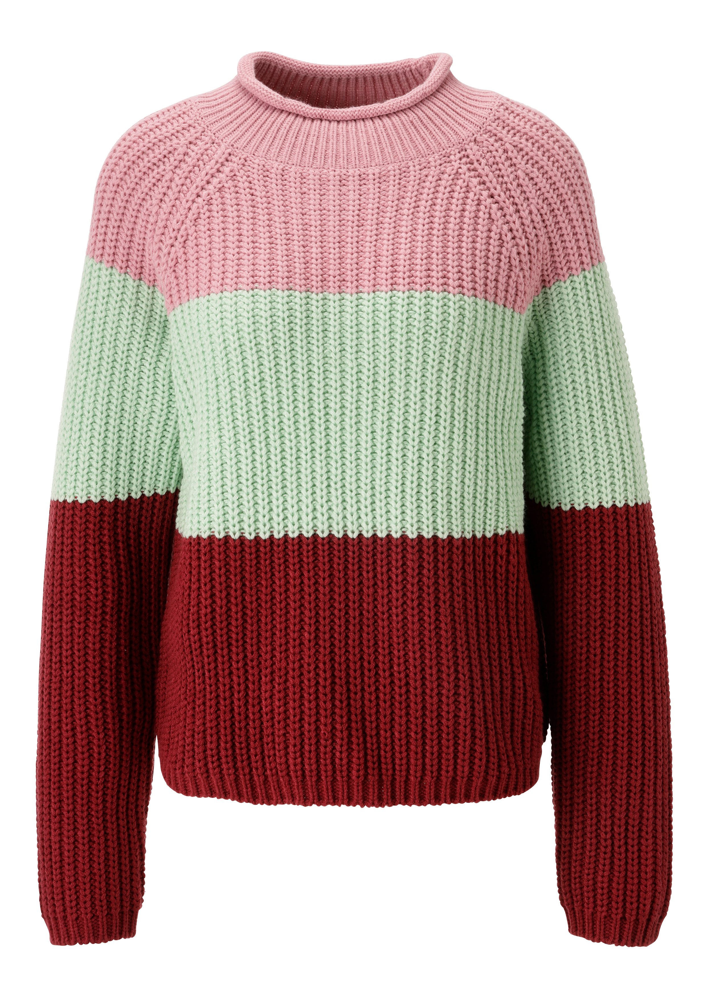 Aniston CASUAL Gebreide trui in trendy color-blocking - nieuwe collectie