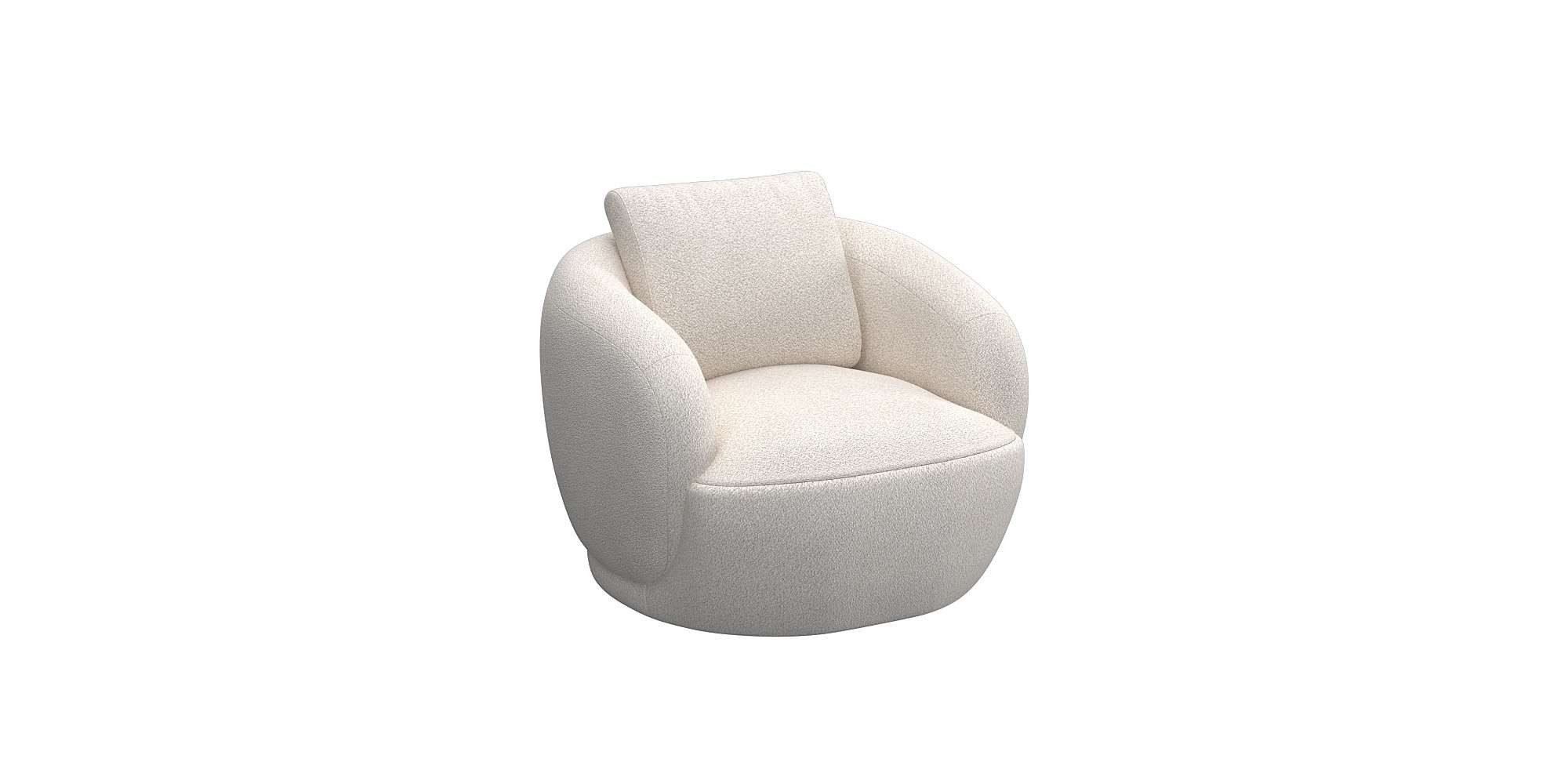 FLEXLUX Fauteuil Torino, rond, draaibaar, eenpersoonsbank, fauteuil, Modern, organisch fauteuilontwerp, koudschuim, golfvering