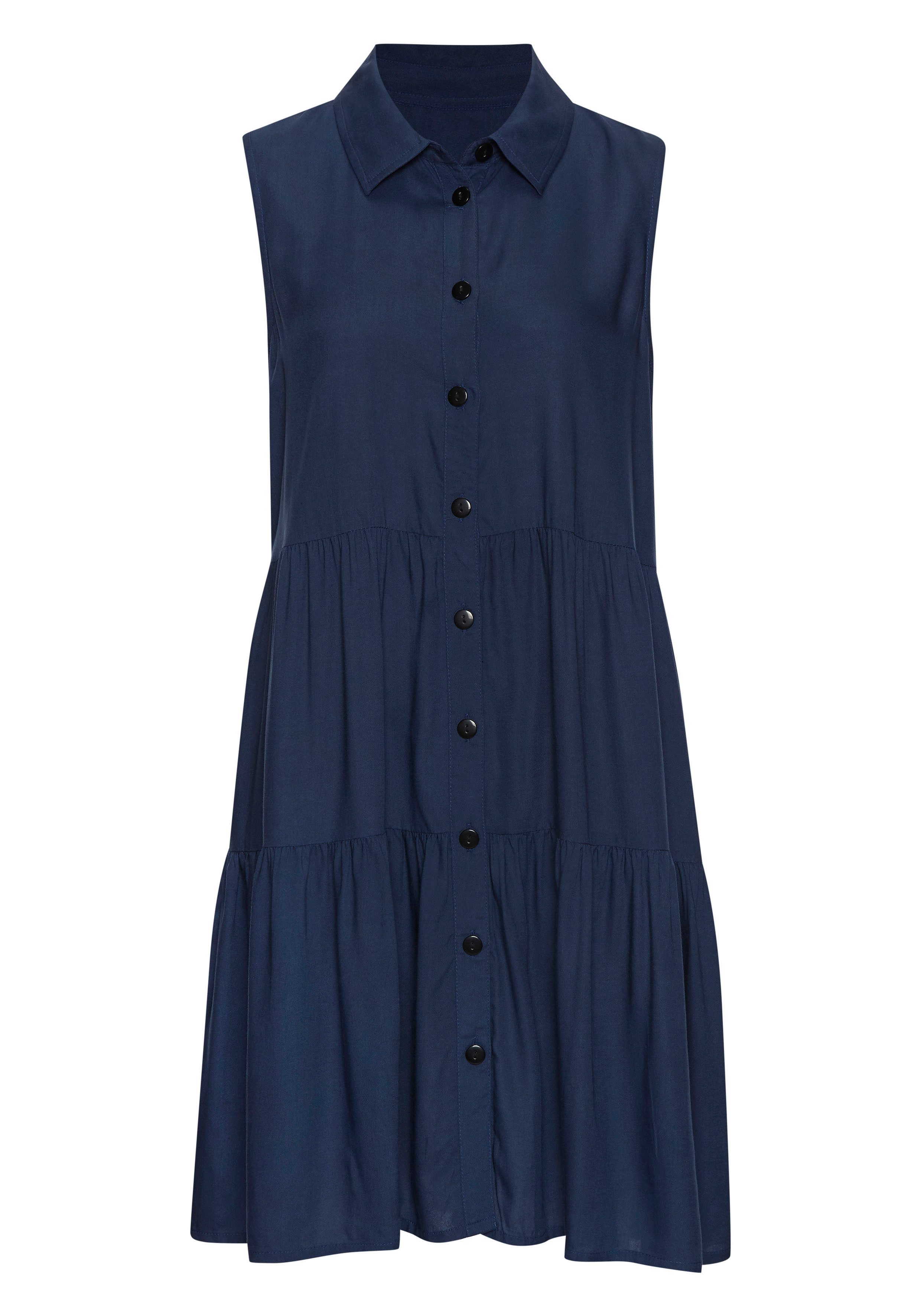 Vivance Zomerjurk van geweven viscose, blousejurk met knoopsluiting en overhemdkraag