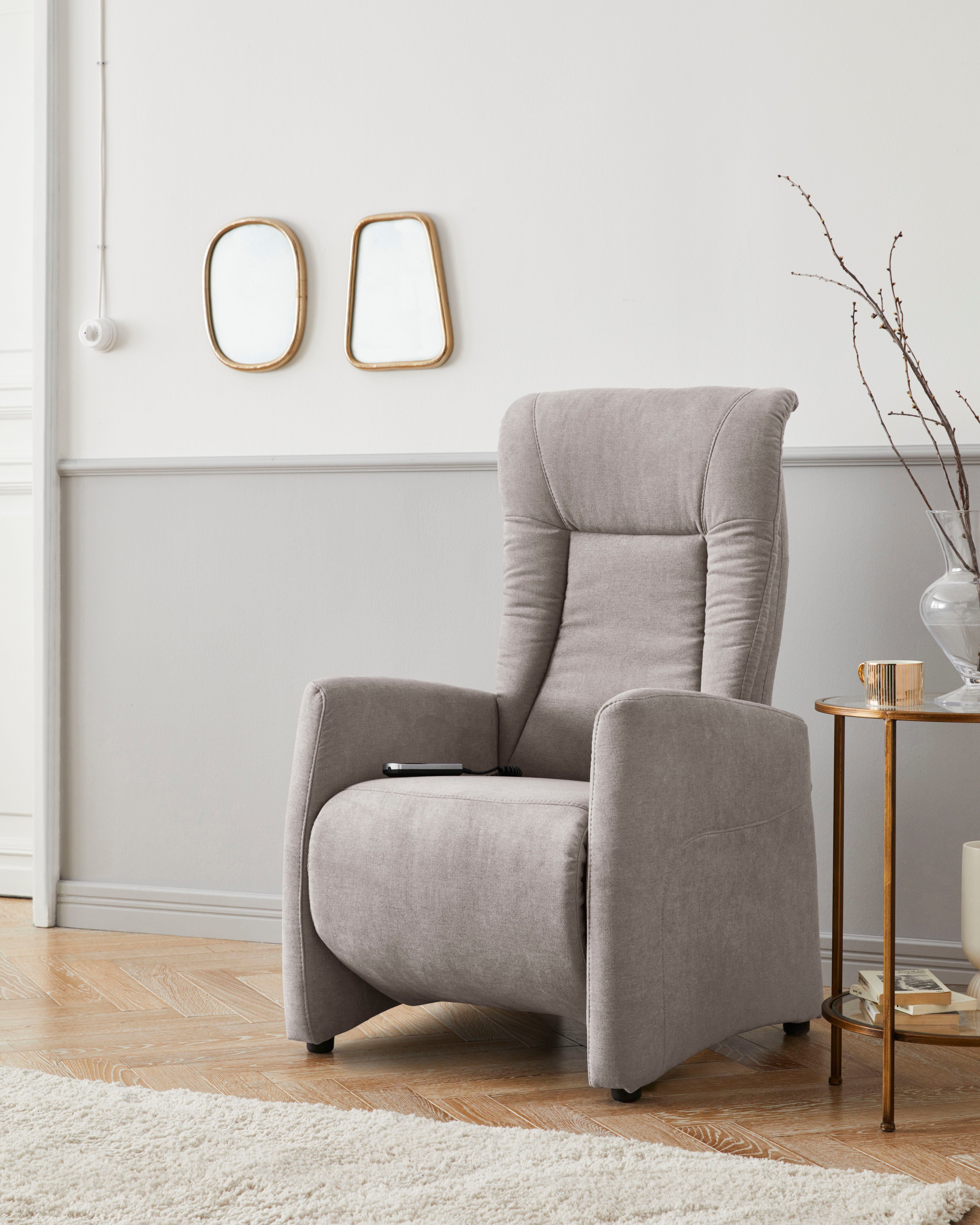 sit&more Relaxfauteuil MELISSA naar keuze elektrisch of handmatig verstelbaar, optioneel opstahulp tv-fauteuils maat Luxe-microvezel Euphoria grijs
